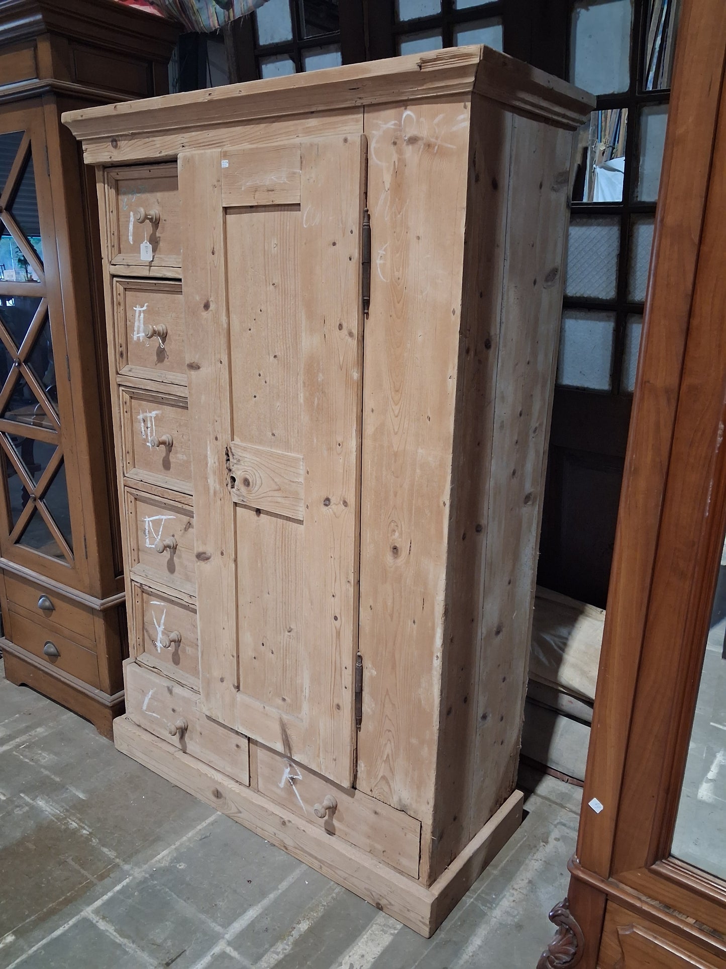 Pine cupboard with drawers