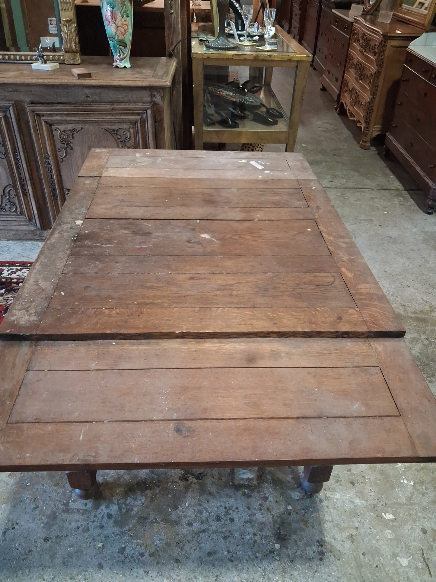 English Jacobean Revival Oak Gateleg Dining Table with Barley Twist Legs