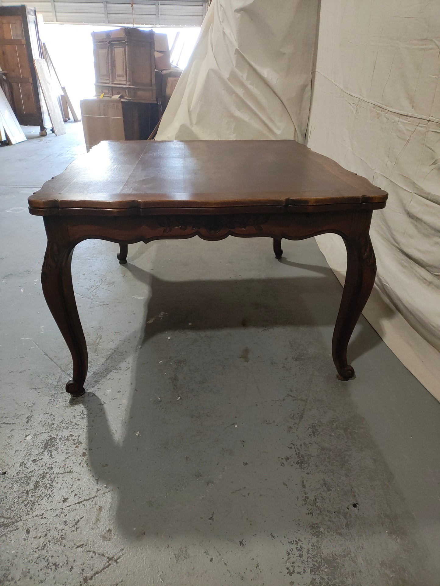 French Provincial Louis XV–Style Oak Drop-Leaf Dining Table