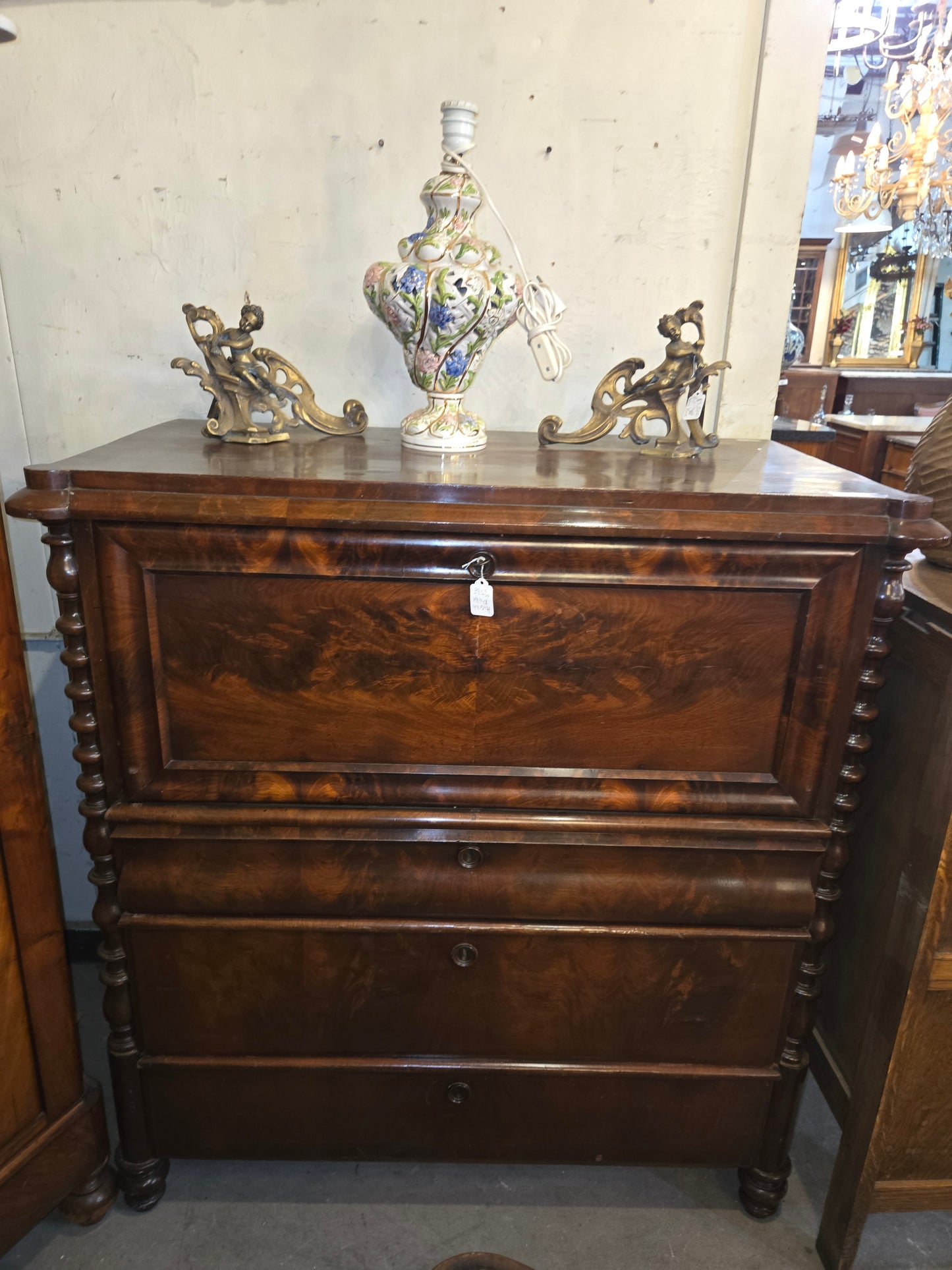 1880s German Mahogany Desk