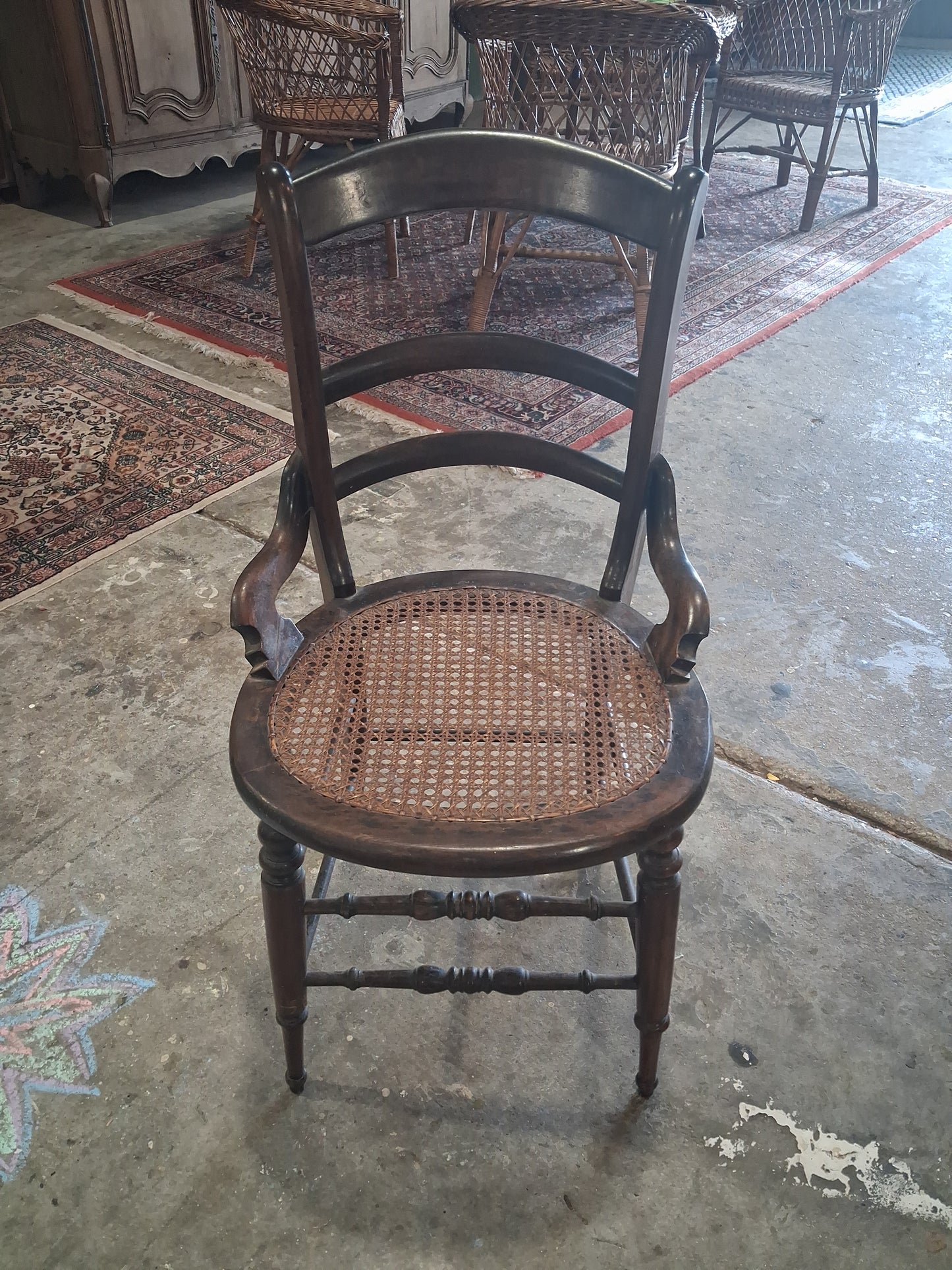 19th Century French Louis Philippe Style Cane Seat Side Chair