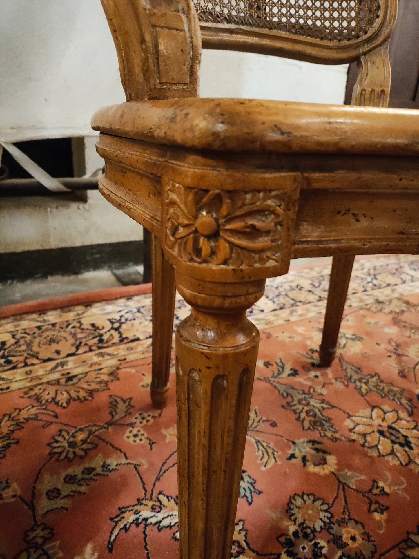 Pair of 19th Century French Louis XVI Style Caned Bergère Armchairs