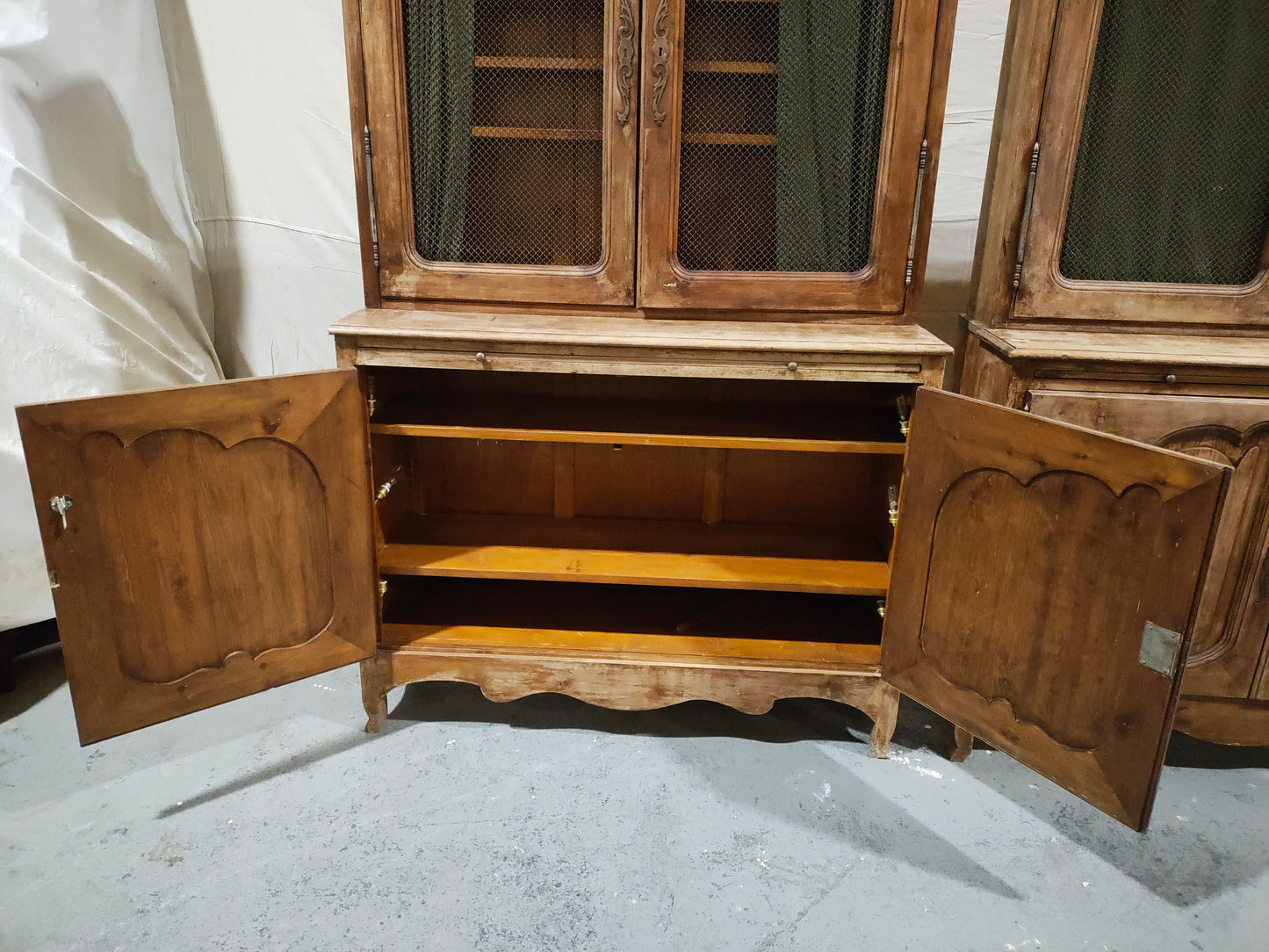 Monumental Mid-20th Century French Provincial Bibliothèque Wall Unit