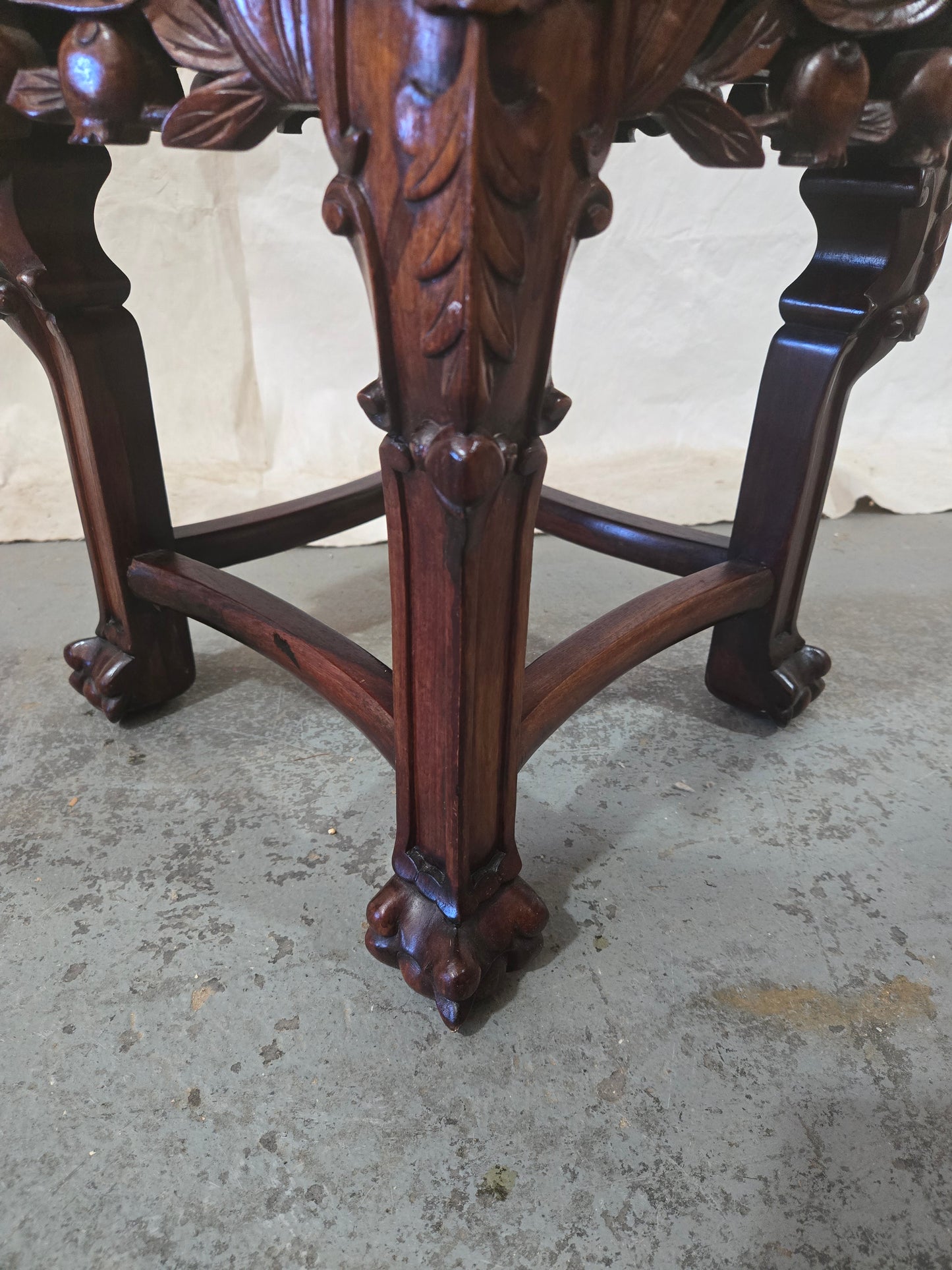 Late 1800s Qing Dynasty Marble Side Table