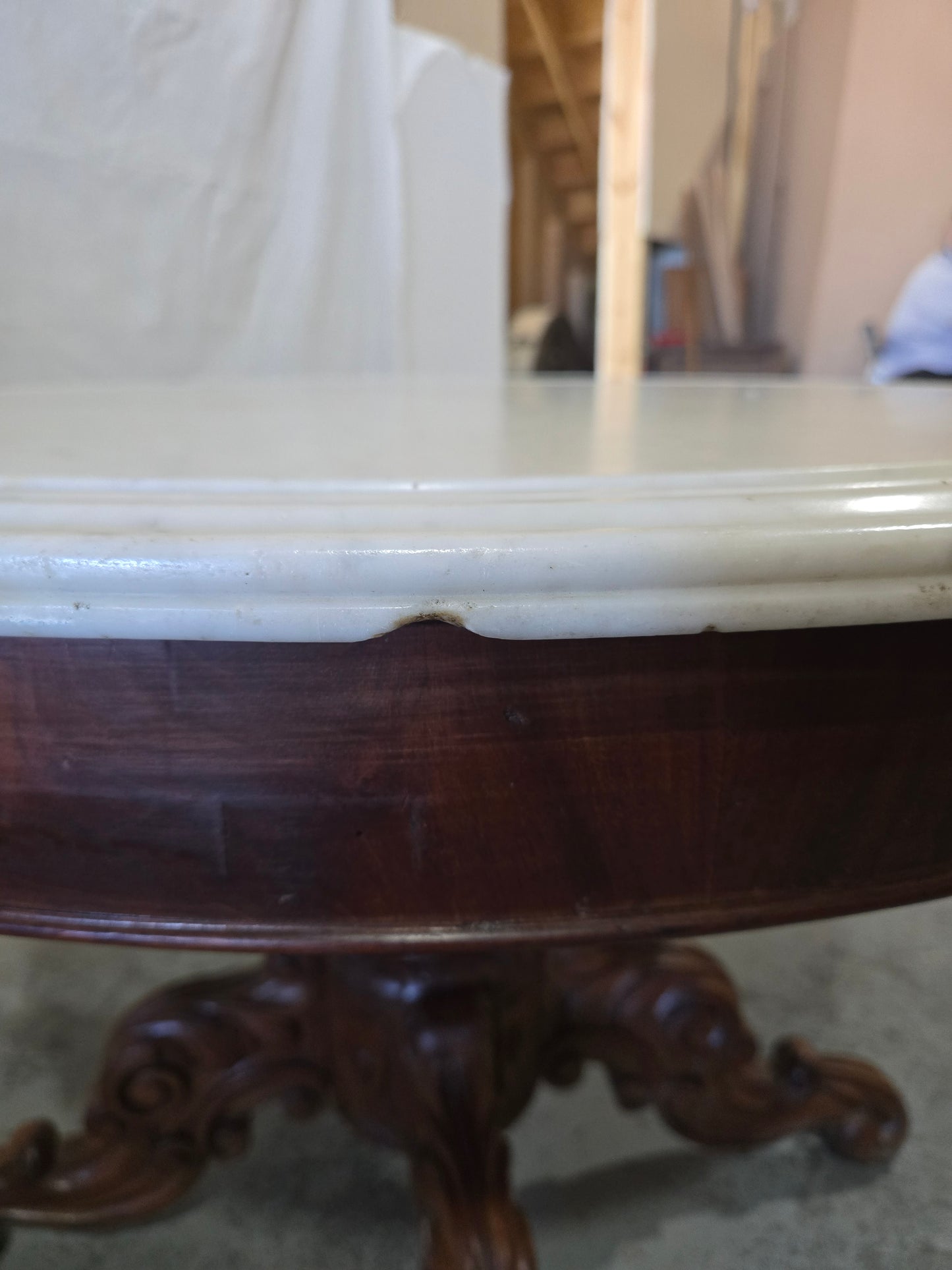 Late 1800s Louis XV Marble Top Table