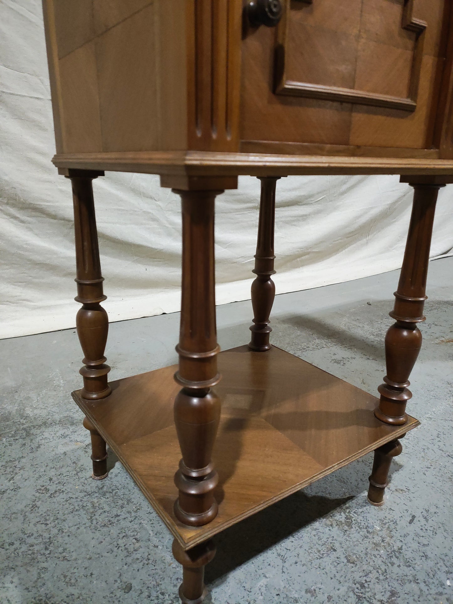 Pair of 19th Century French Louis XVI Style Marble Top Bedside Cabinets