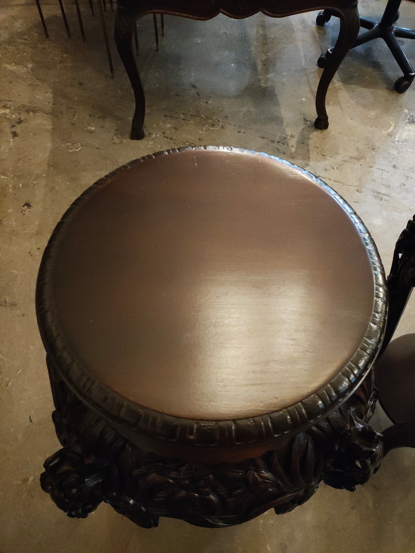 Handcarved Antique Rosewood Plant Stand Sold as a Pair
