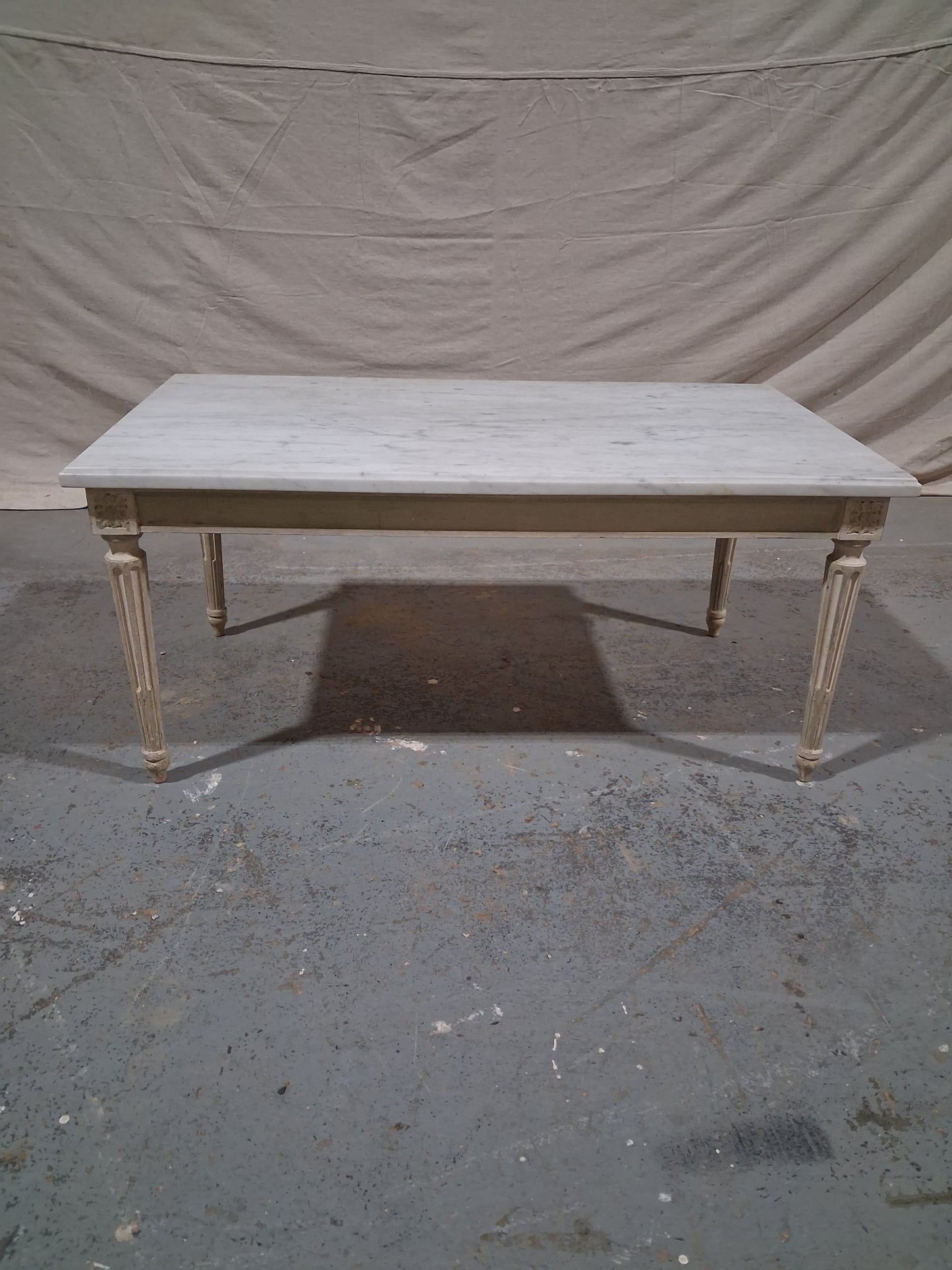 French Louis XVI Style Marble Top Coffee Table