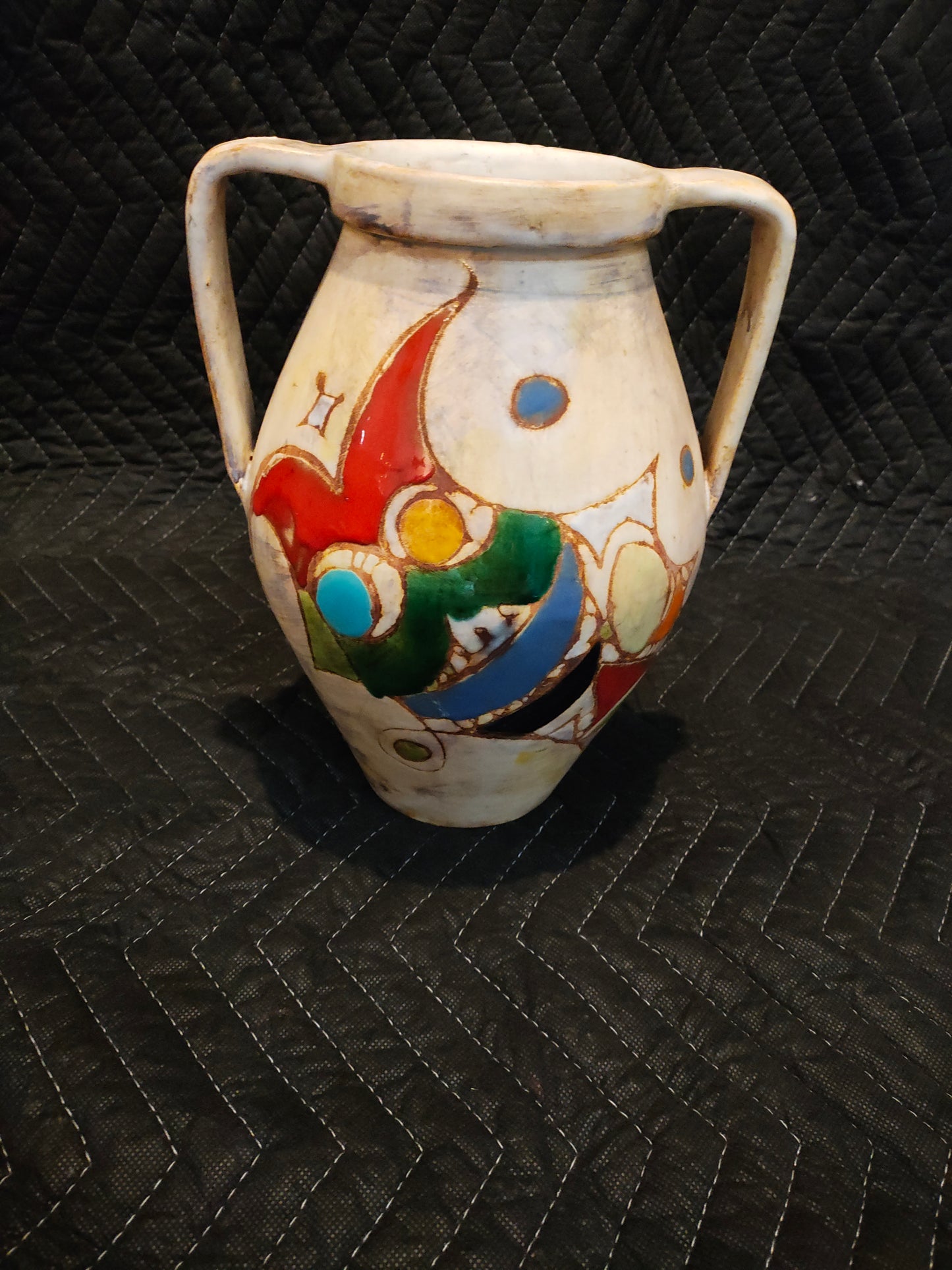 Early 20th Century French Vallauris Art Deco Amphora Vase