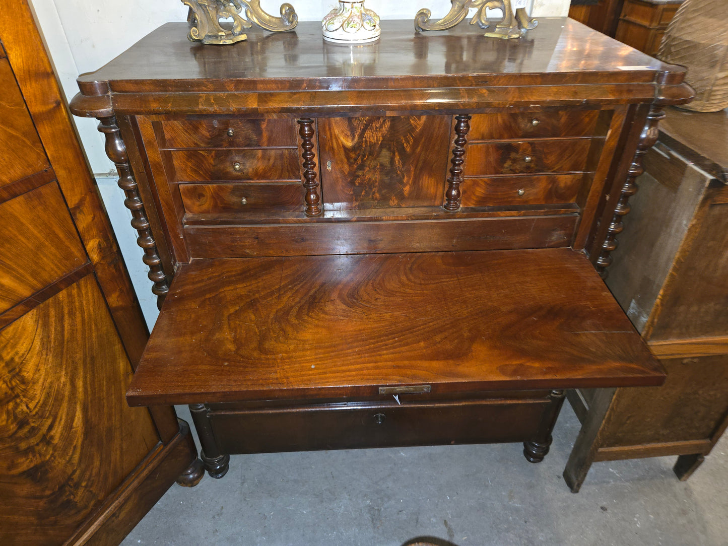 1880s German Mahogany Desk