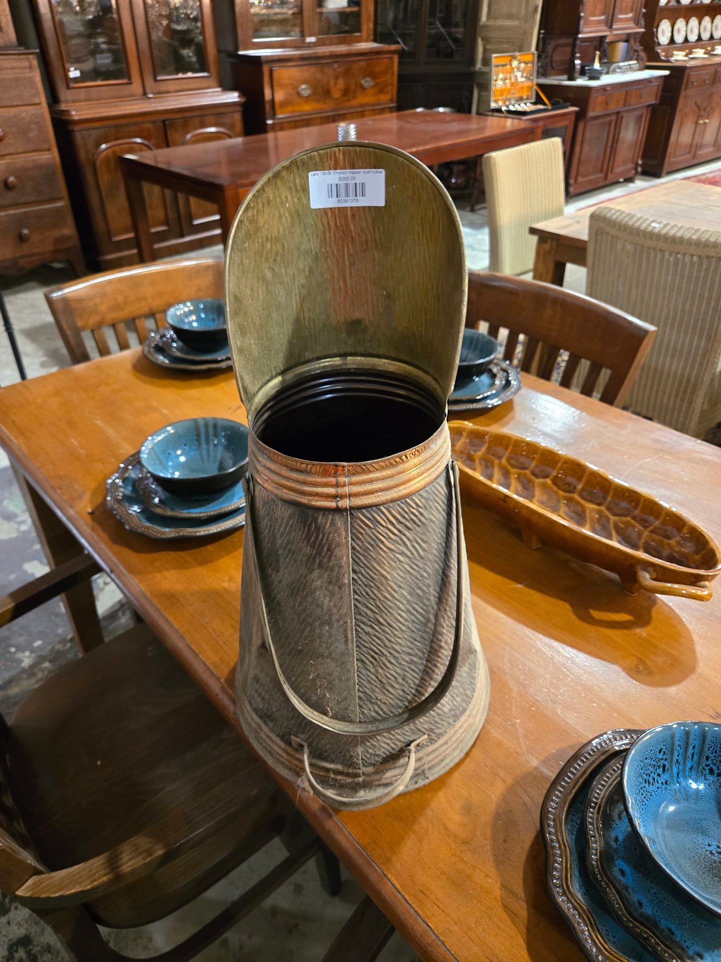 Late 1900s English copper coal holder