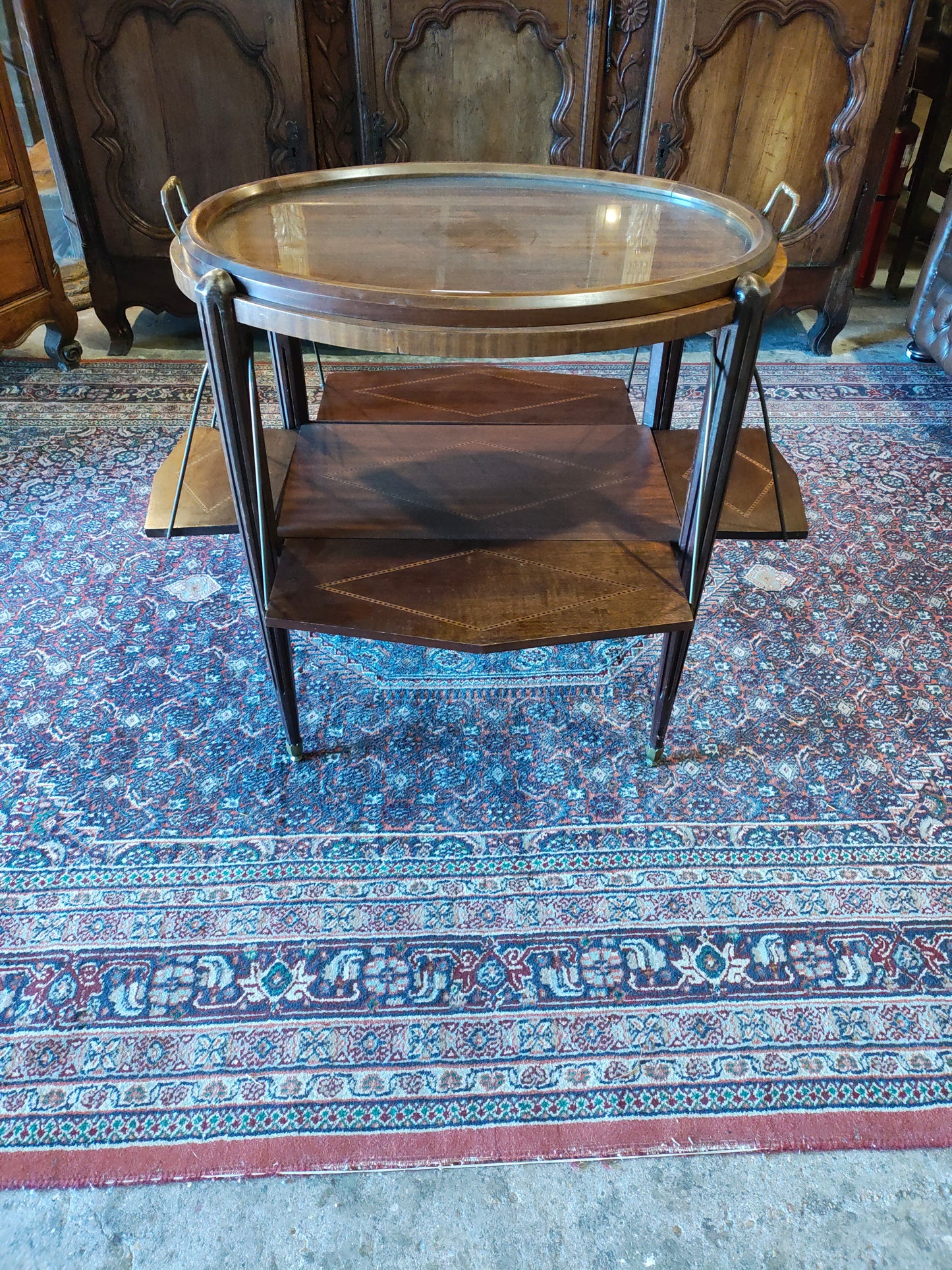 French Art Deco Walnut Tray Table