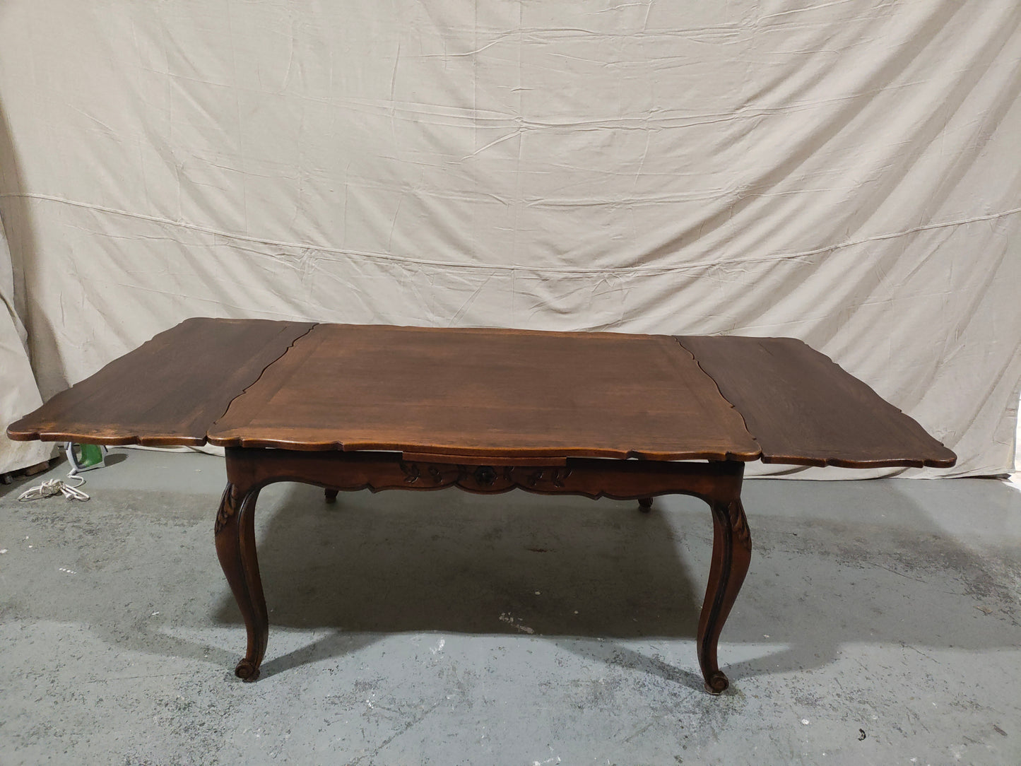 French Provincial Louis XV–Style Oak Drop-Leaf Dining Table