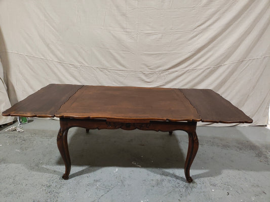 French Provincial Louis XV–Style Oak Drop-Leaf Dining Table