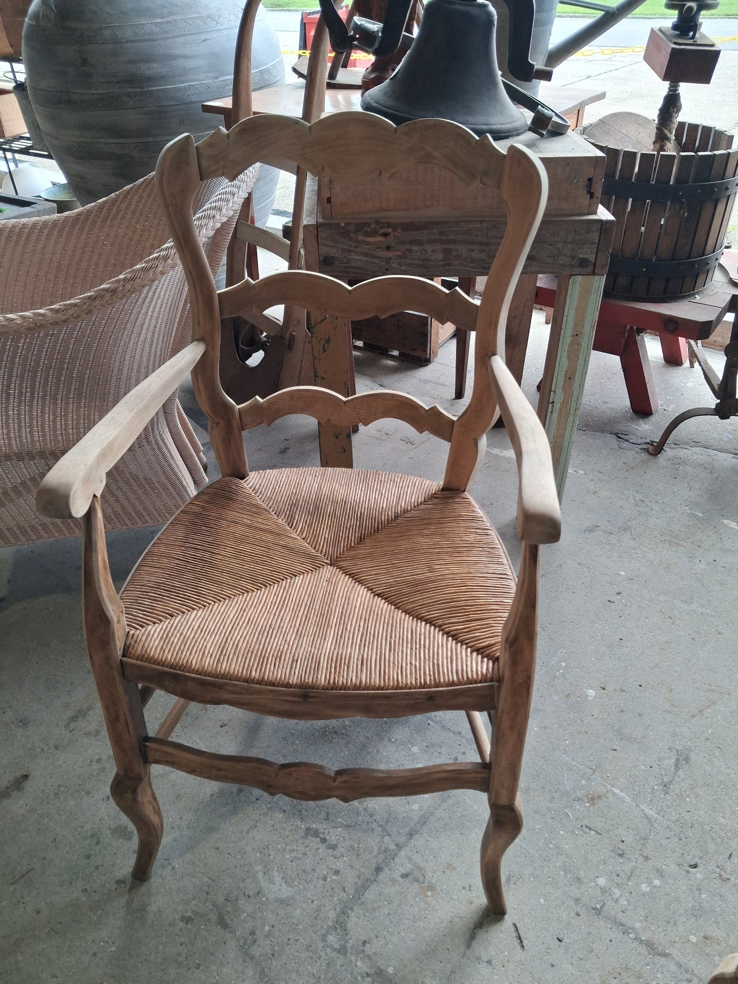 Pair of ladder back armchairs