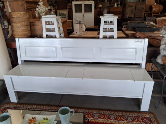Painted white German bench