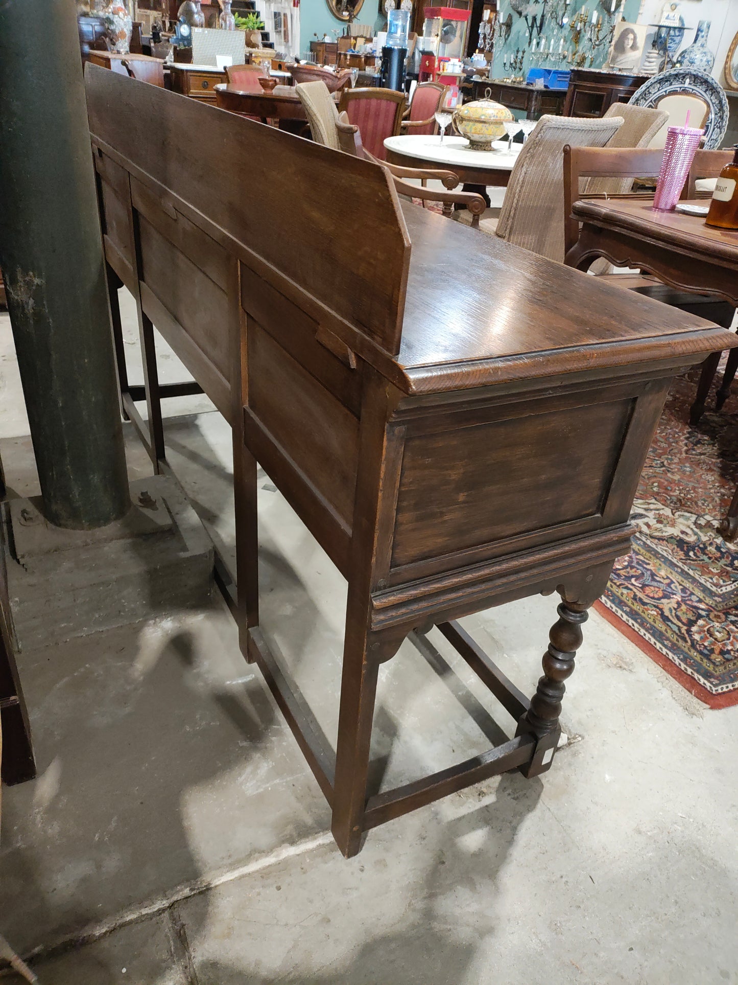 Early 20th Century Jacobean Revival Oak Server Console