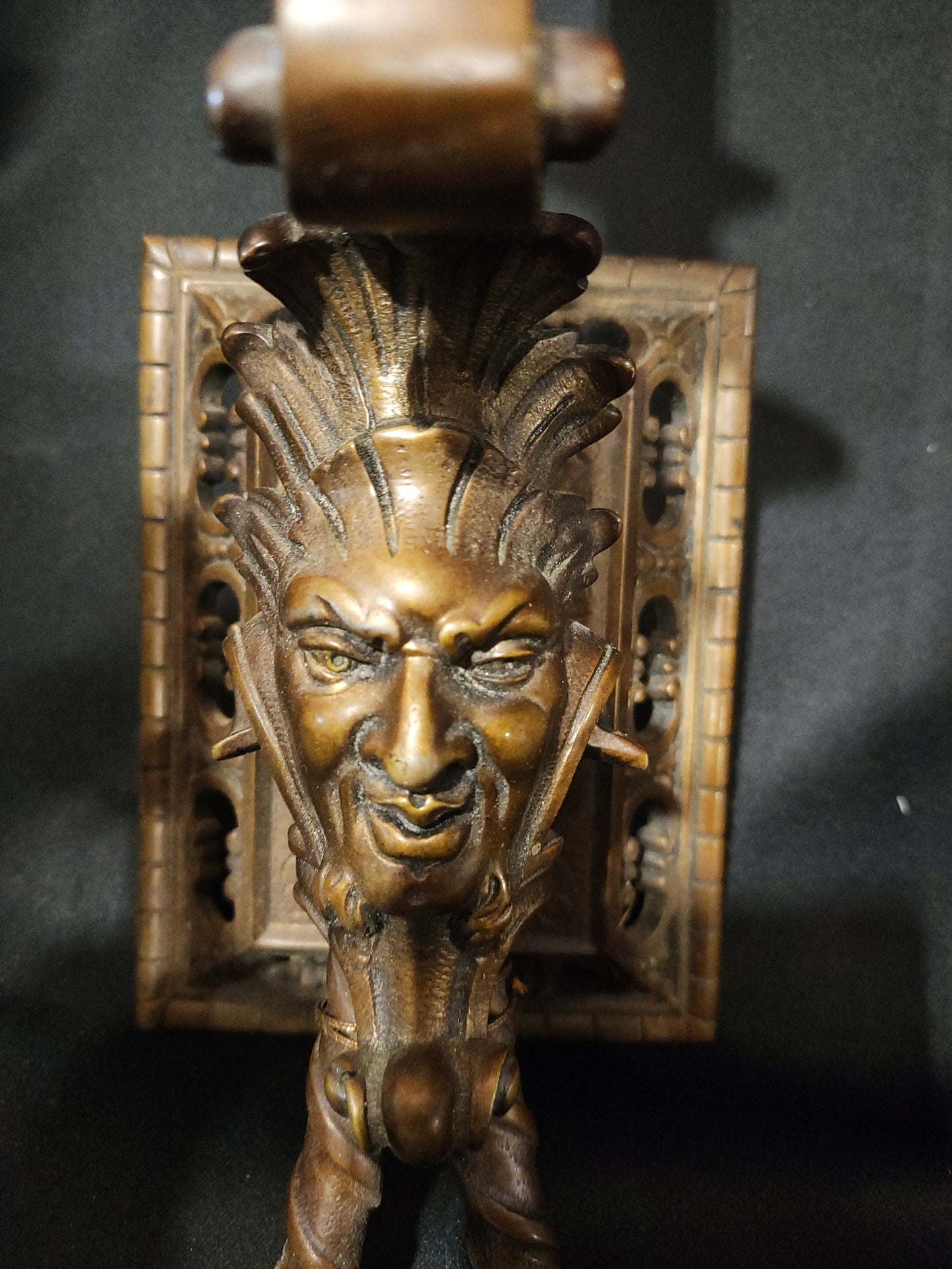 Pair of Antique French Renaissance Revival Bronze Figural Wall Sconces