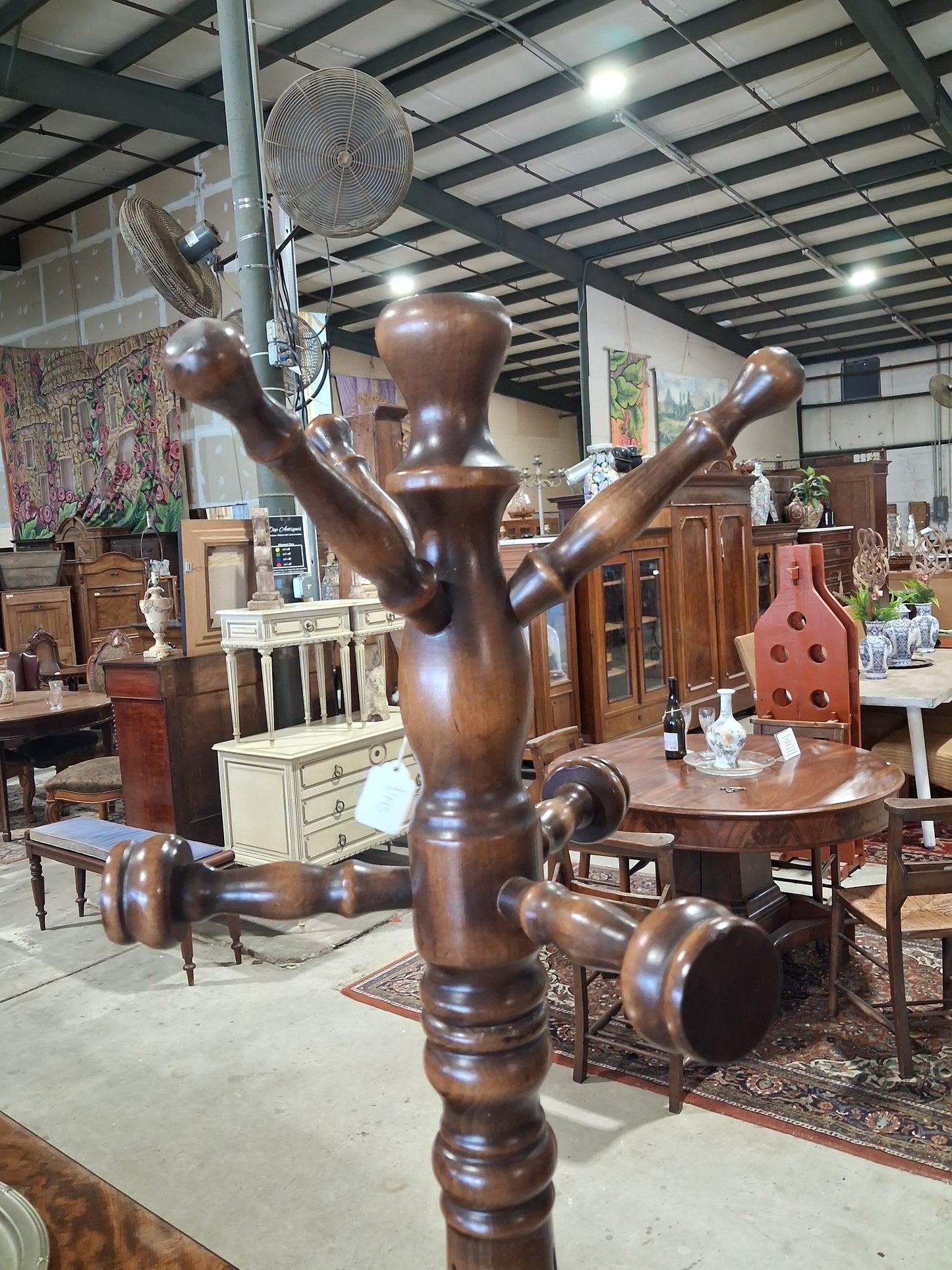 Barley Twist Walnut Hall Tree / Coat Rack
