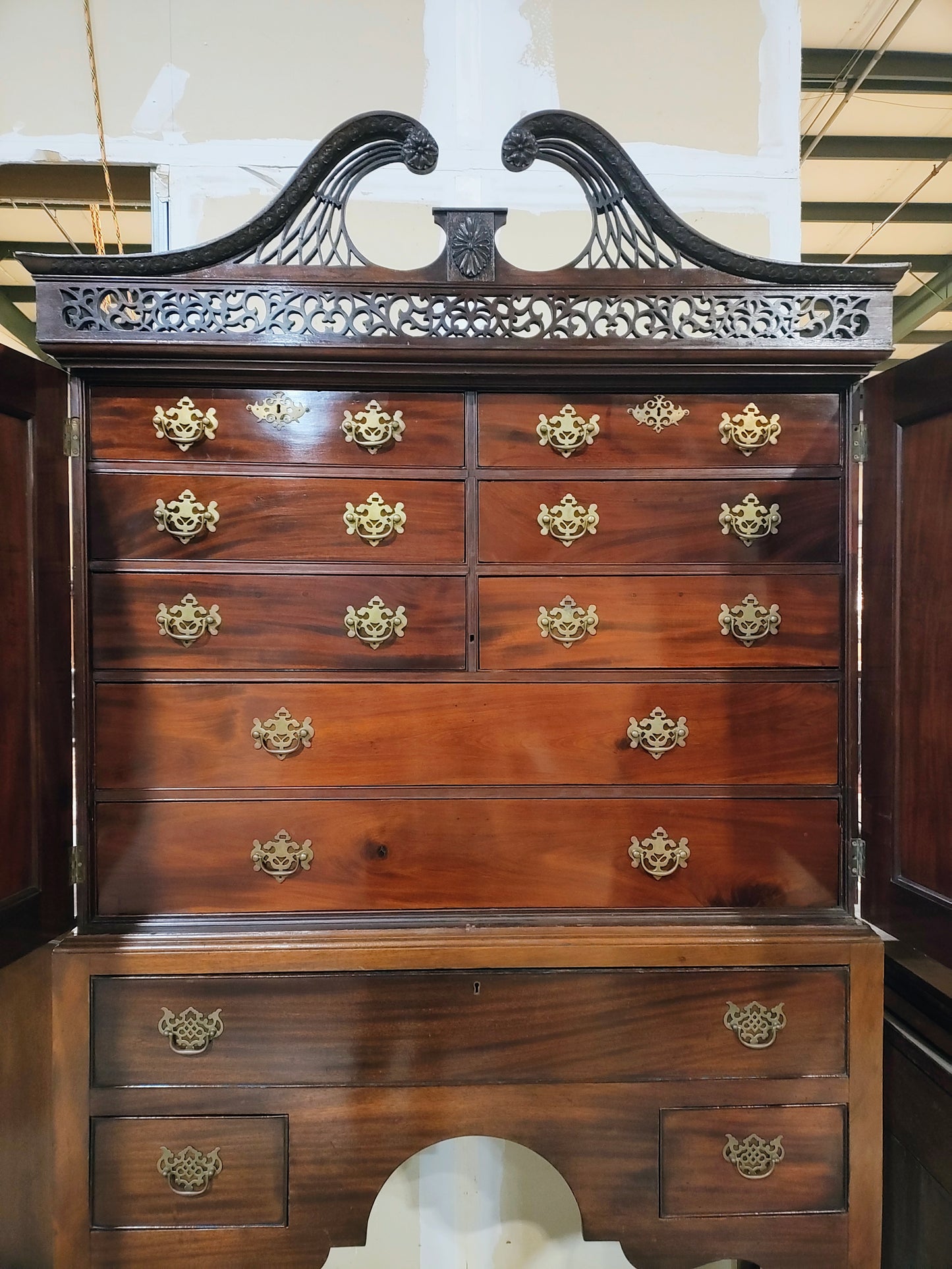 English Mahogany Chest On Stand
