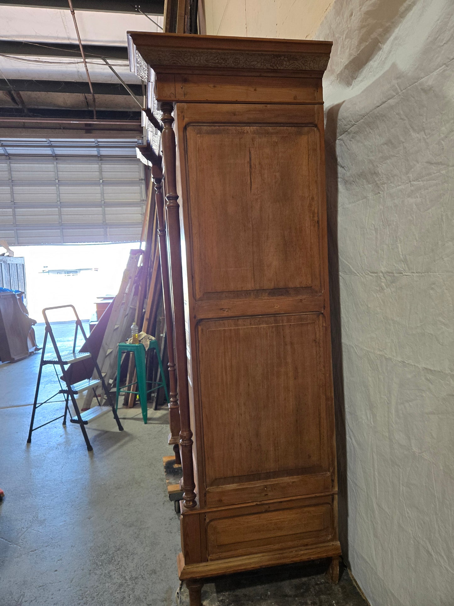 Late 1800s French Revival Pine Armoire