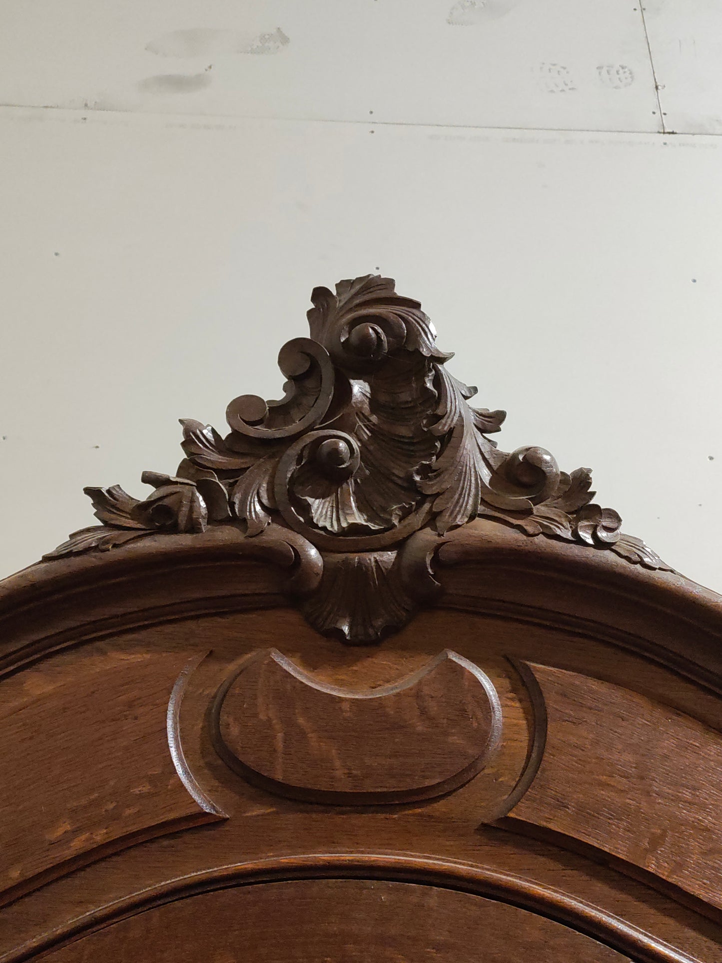Antique French Louis XV Revival Triple-Door Mirrored Armoire