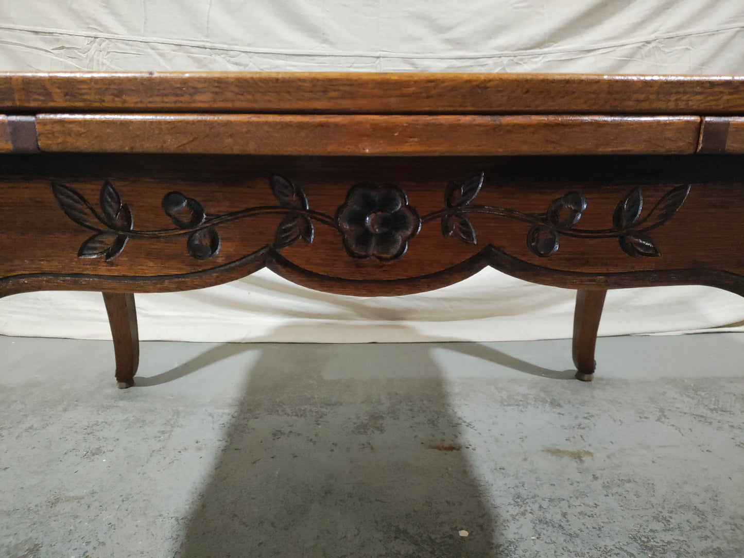 French Provincial Louis XV–Style Oak Drop-Leaf Dining Table