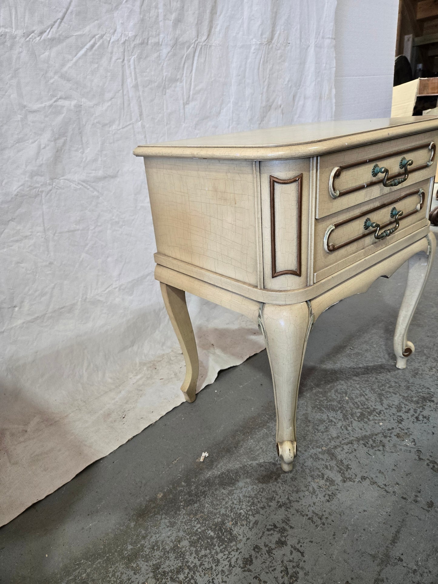 Mid Century Louis XV Nightstand Pair