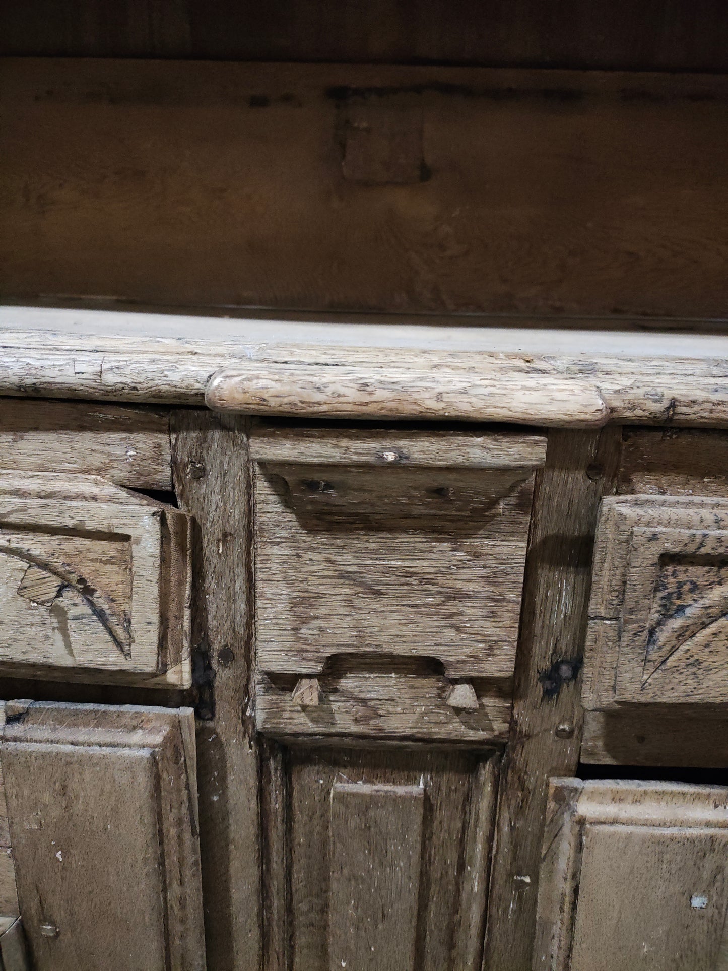 Late 18th Century French Louis XV Provincial Oak Buffet à Deux Corps