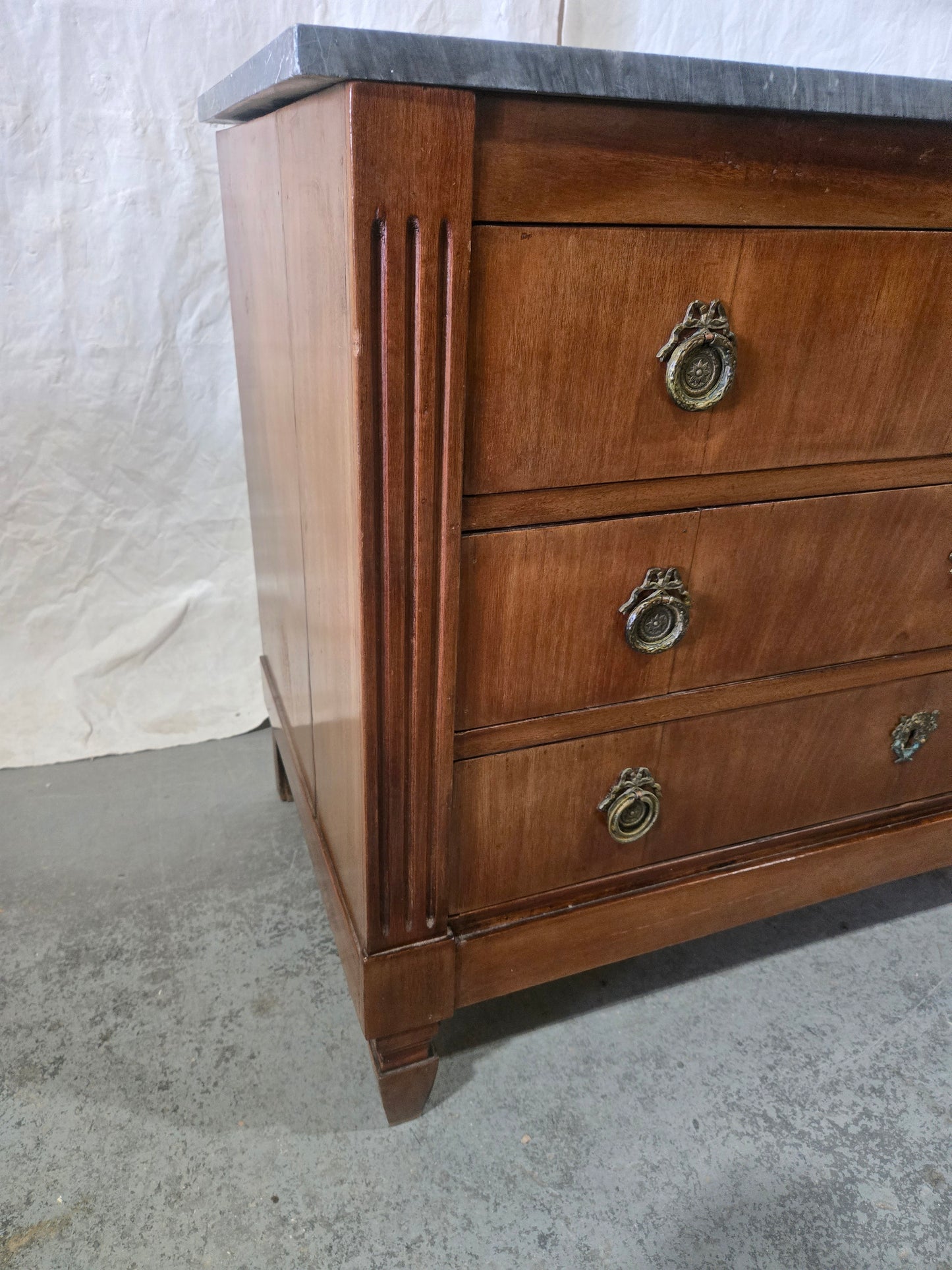 Mid 1800s L16th Commode with Marble