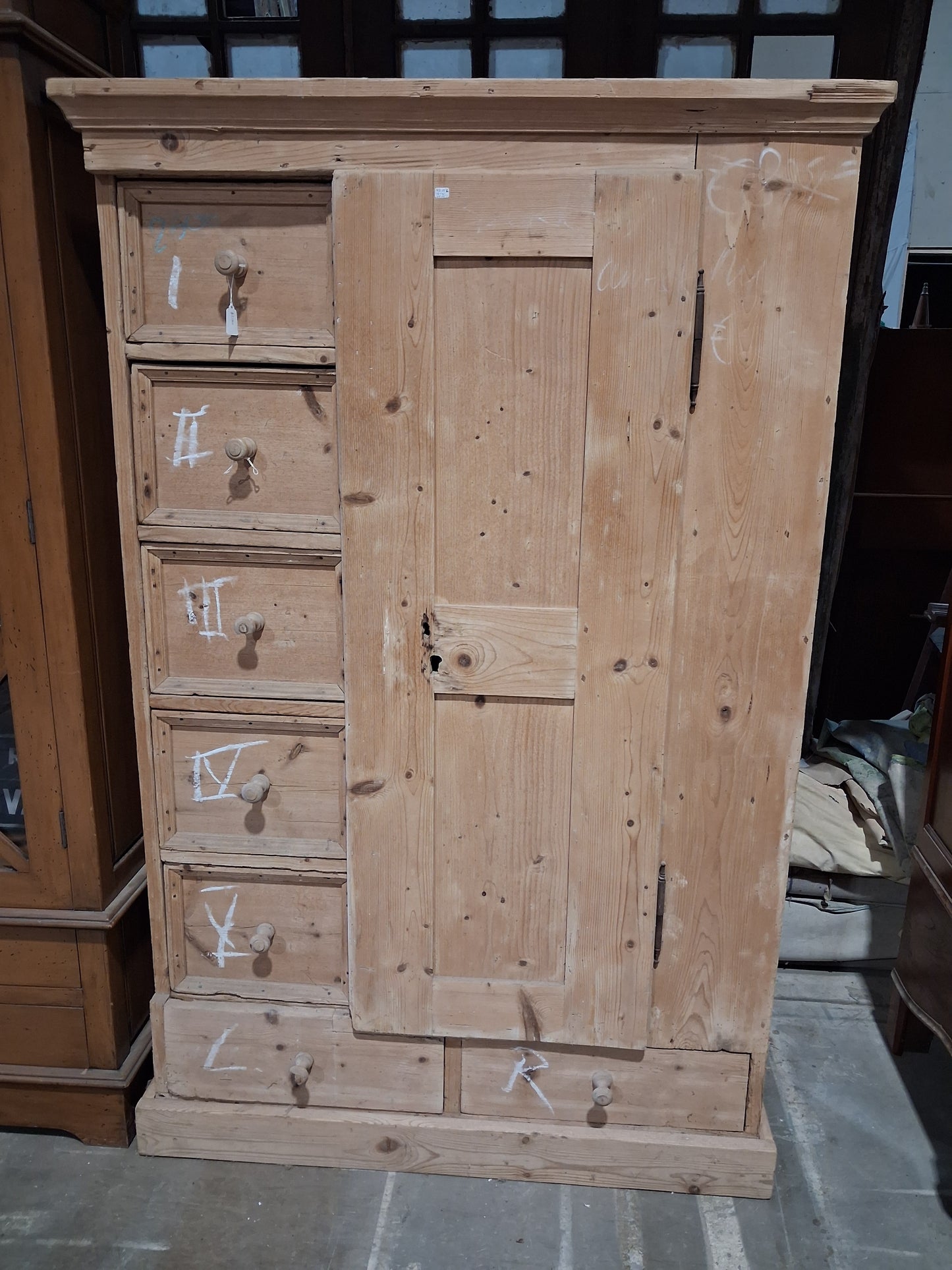 Pine cupboard with drawers