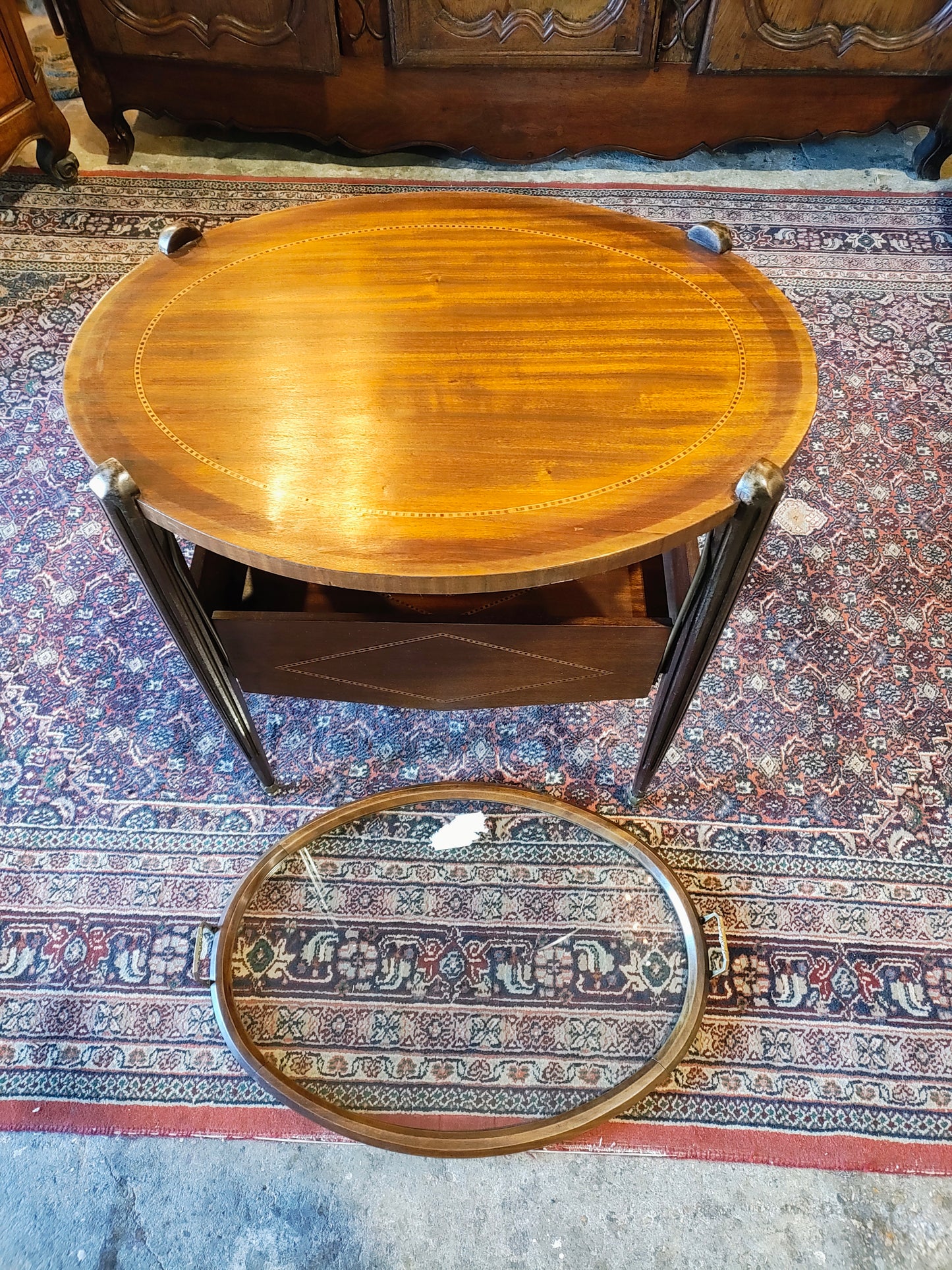 French Art Deco Walnut Tray Table