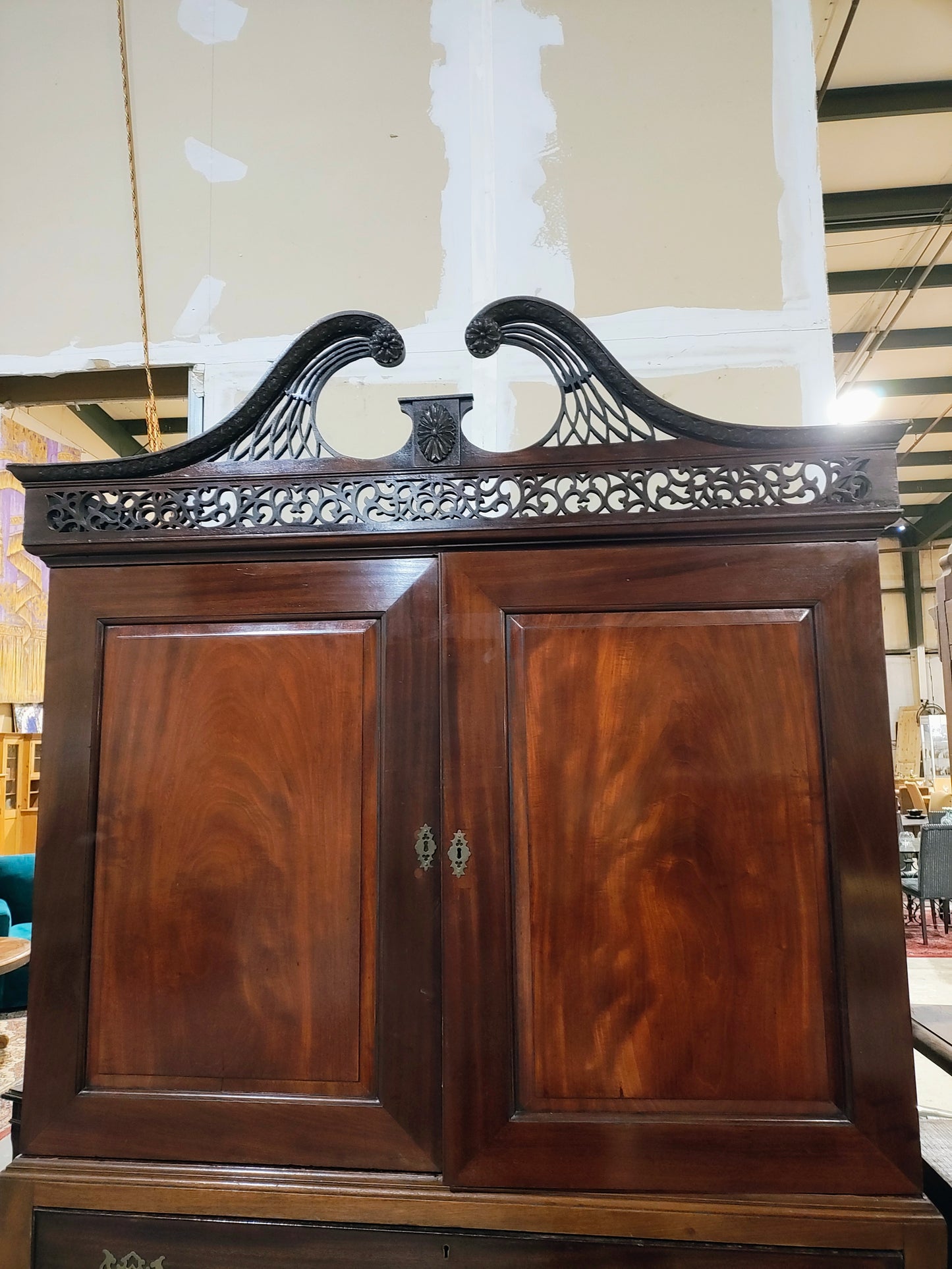English Mahogany Chest On Stand