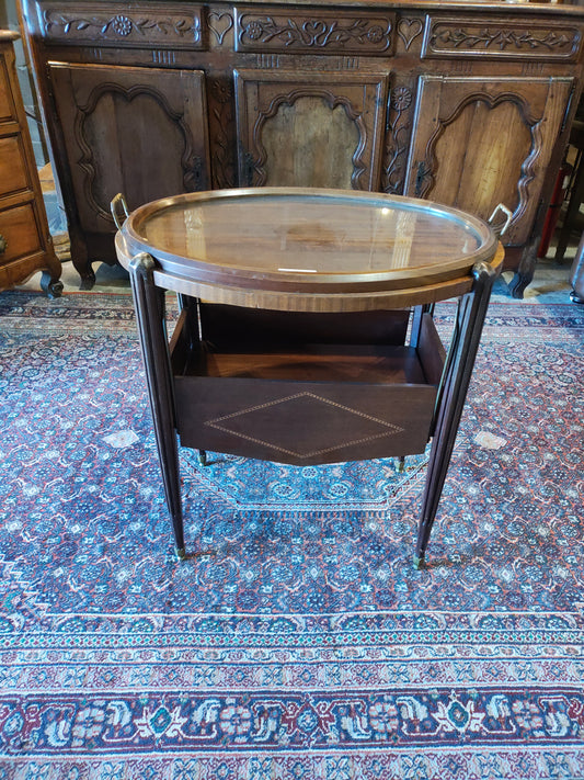 French Art Deco Walnut Tray Table
