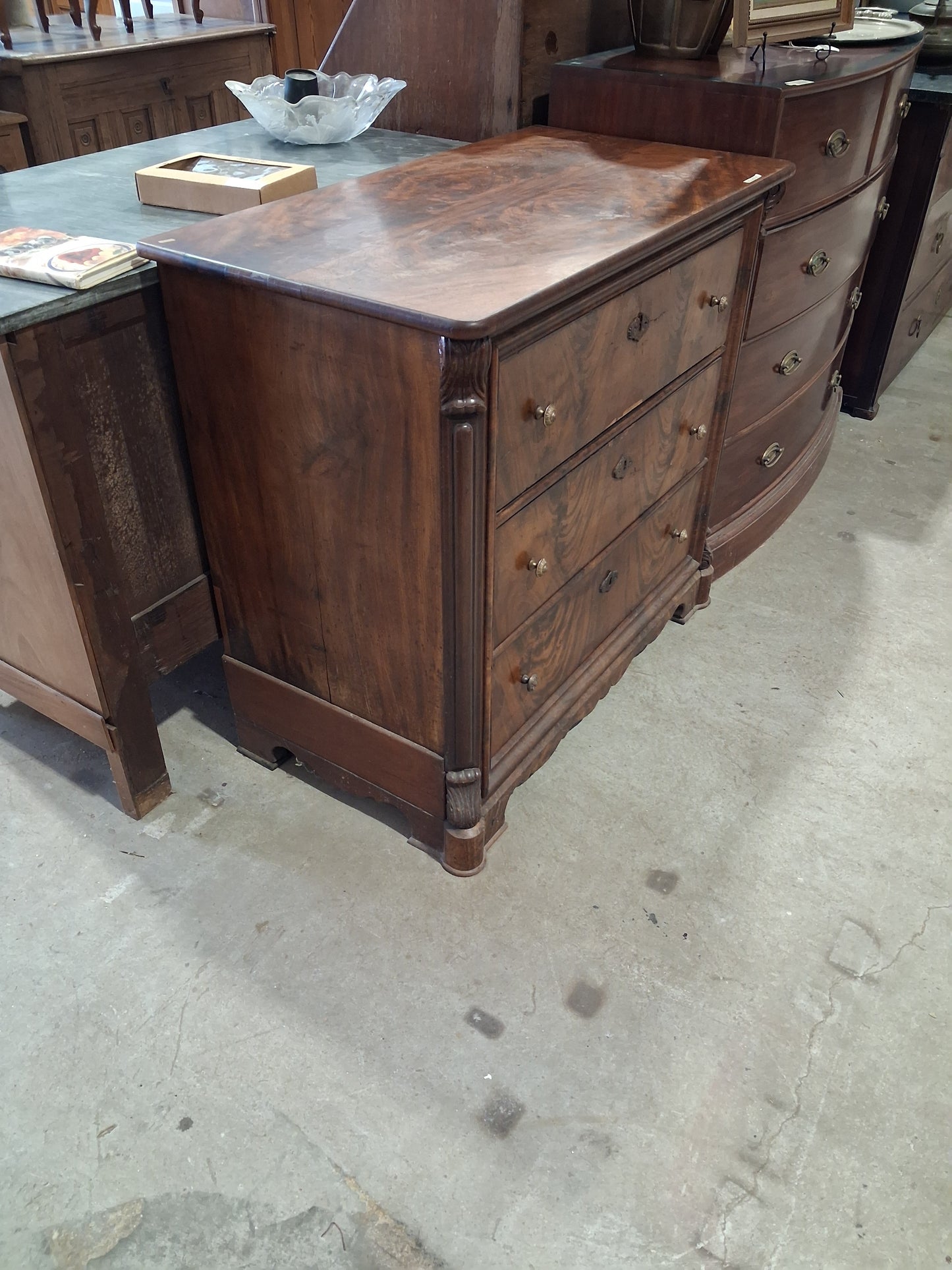 19th Century Empire Style Mahogany Chest of Drawers