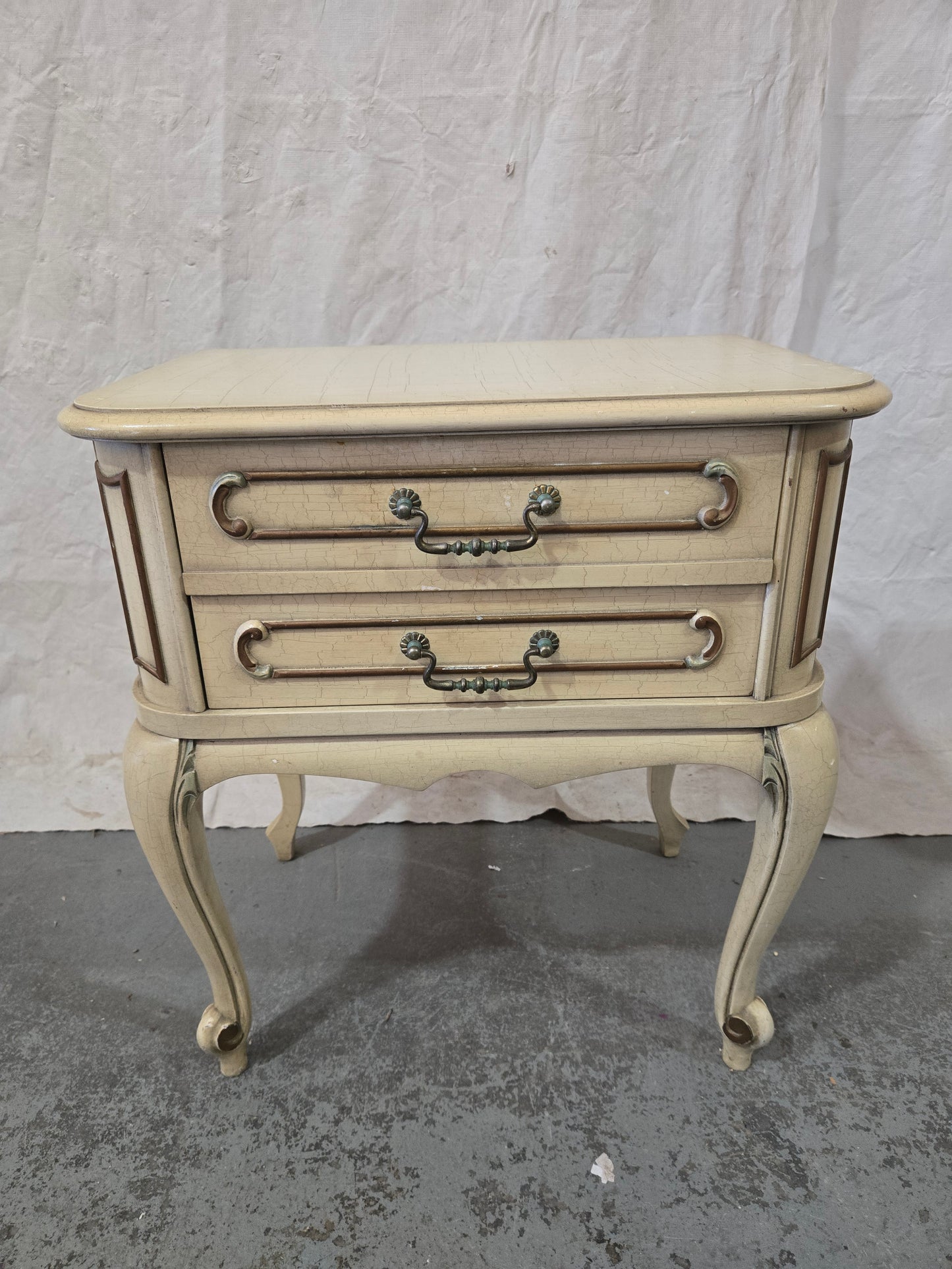 Mid Century Louis XV Nightstand Pair