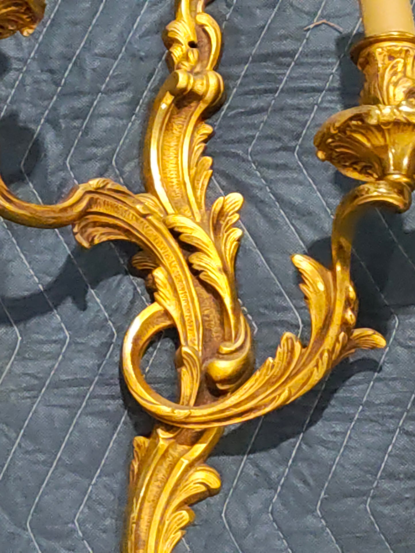 Pair of Late 19th Century French Brass Two-Arm Wall Sconces, Circa 1890