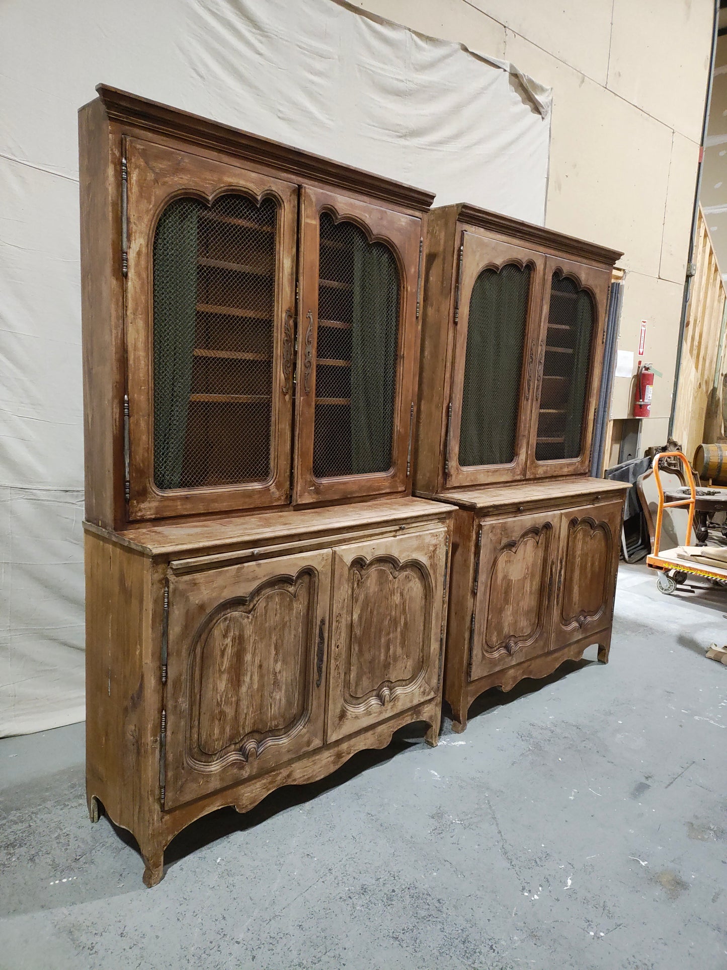 Monumental Mid-20th Century French Provincial Bibliothèque Wall Unit