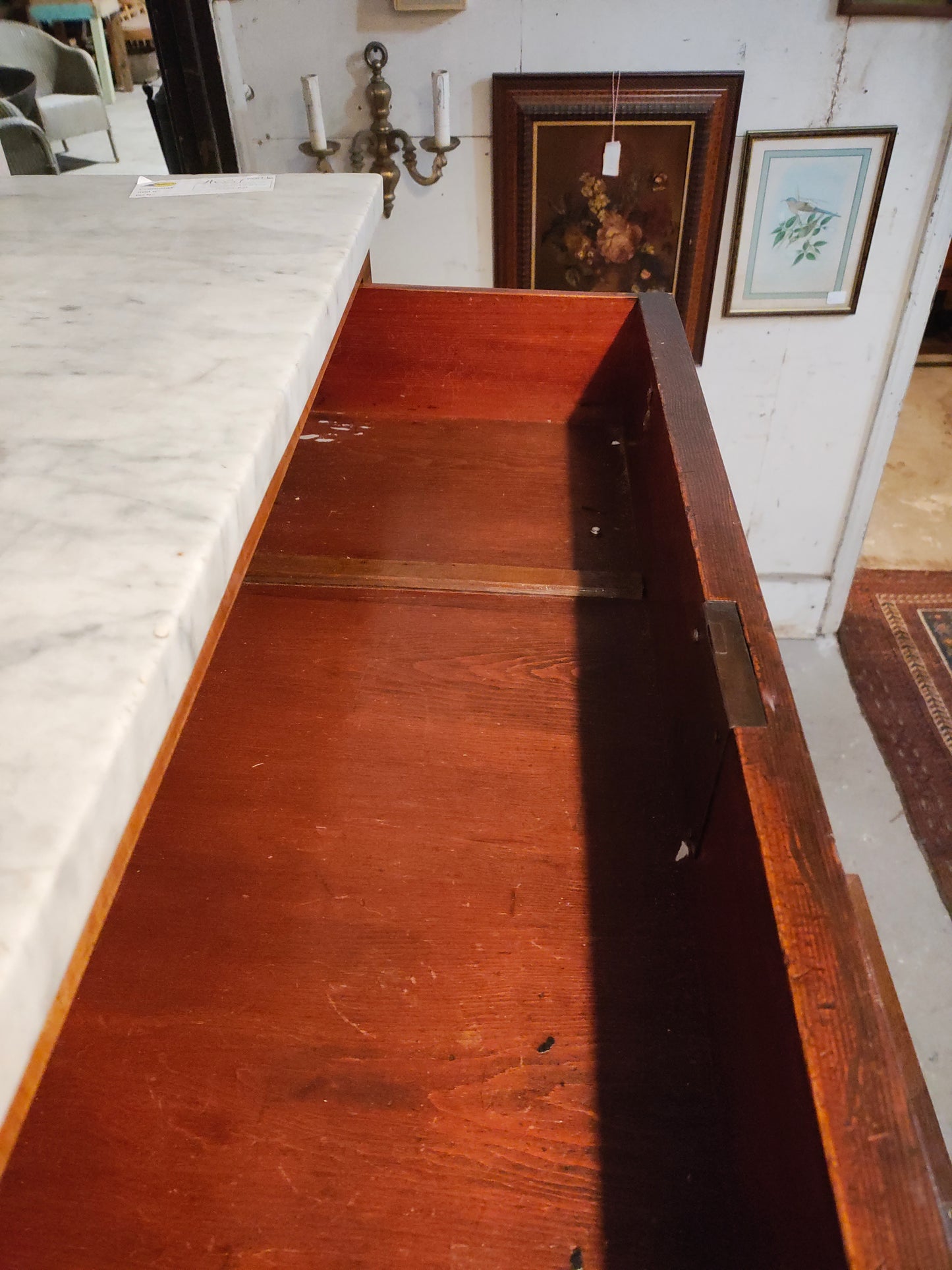 18th Century French Louis XVI Secretary Desk Converted Bar with Marble Top (c. 1780)