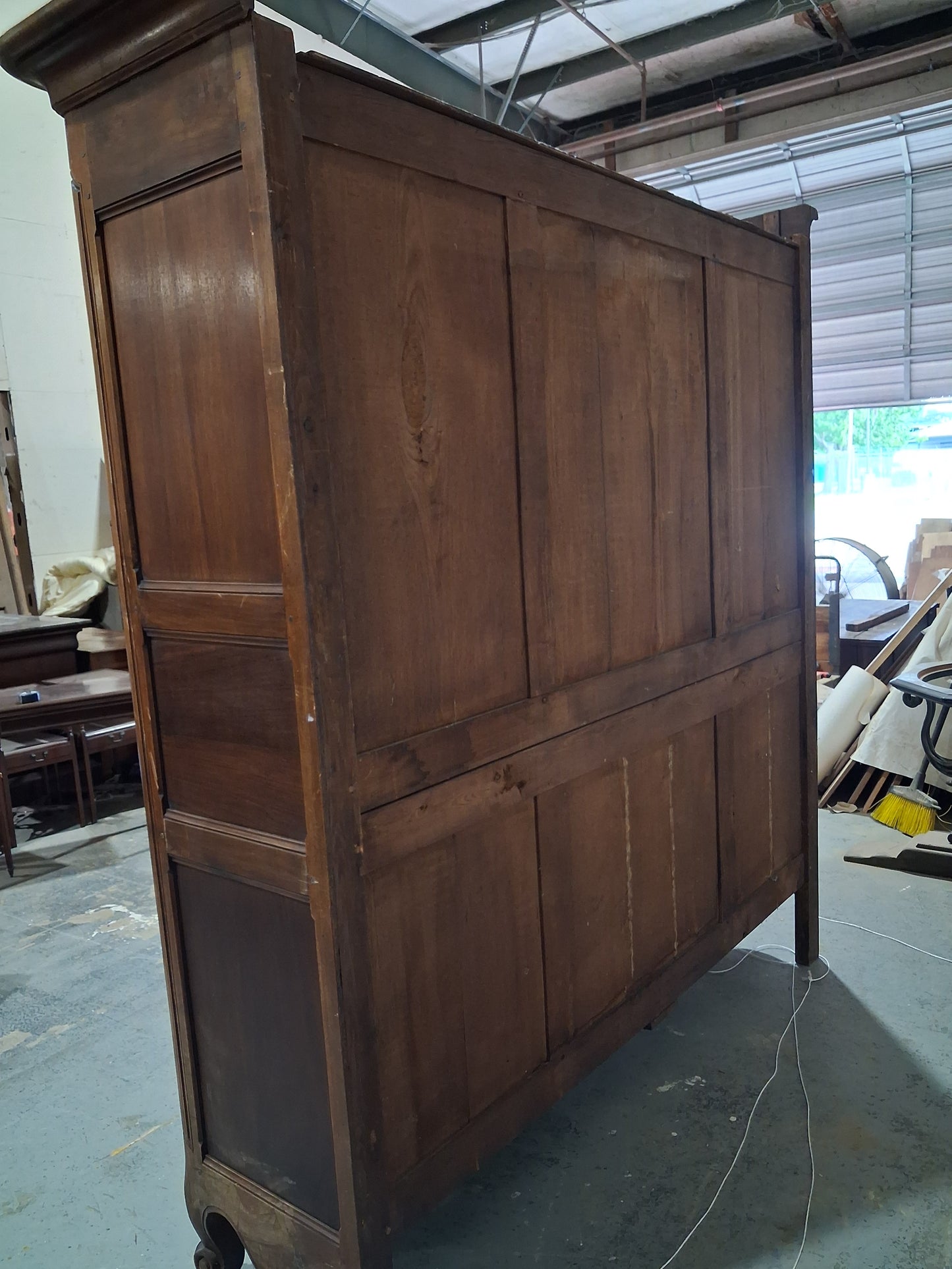 Antique French Louis XV Provincial Walnut Bookcase Cabinet, Circa 1900