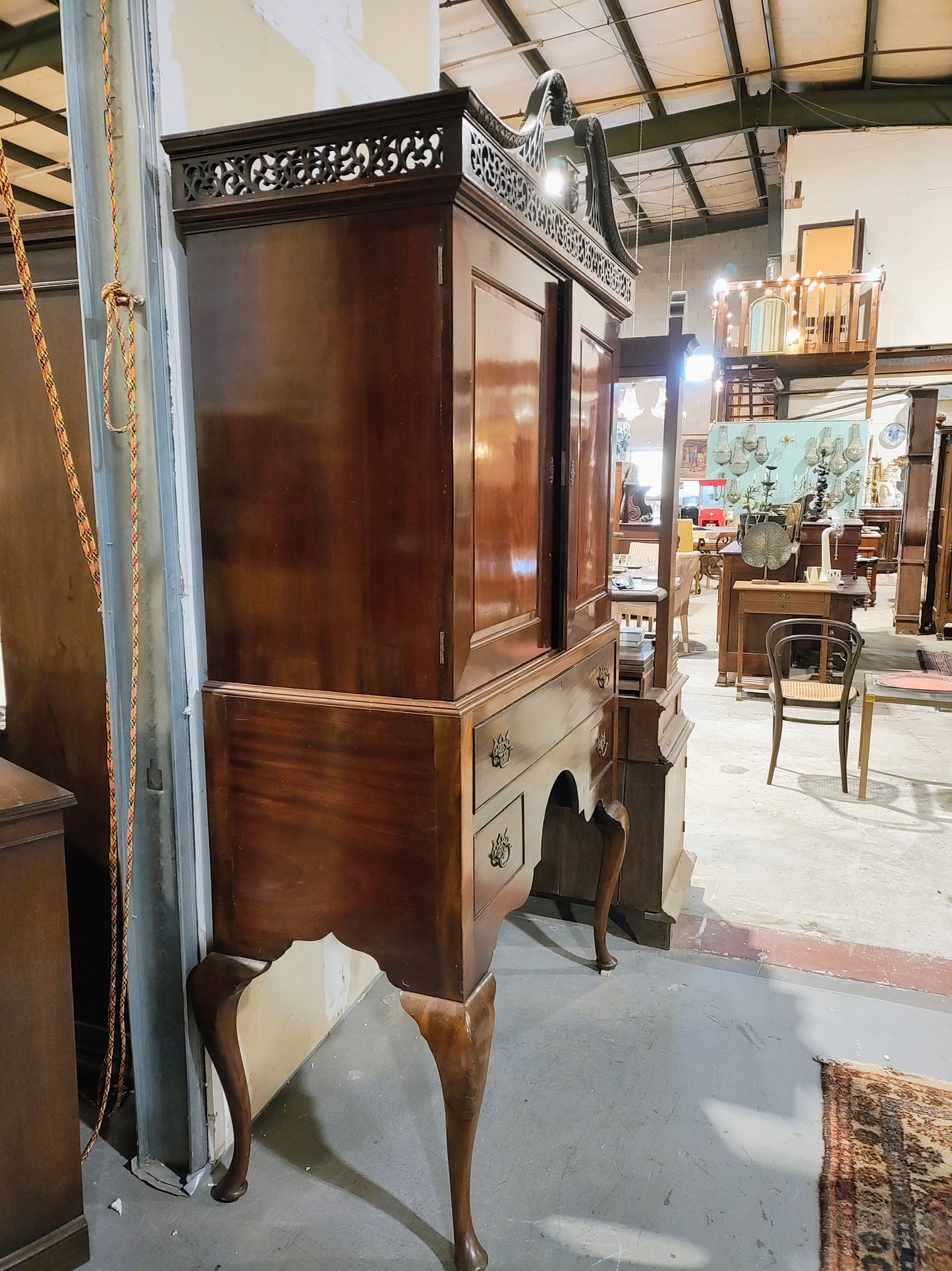 English Mahogany Chest On Stand
