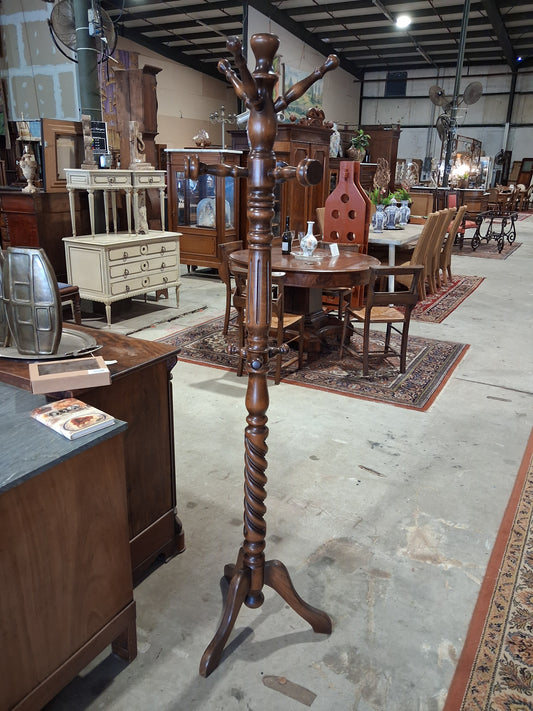 Barley Twist Walnut Hall Tree / Coat Rack