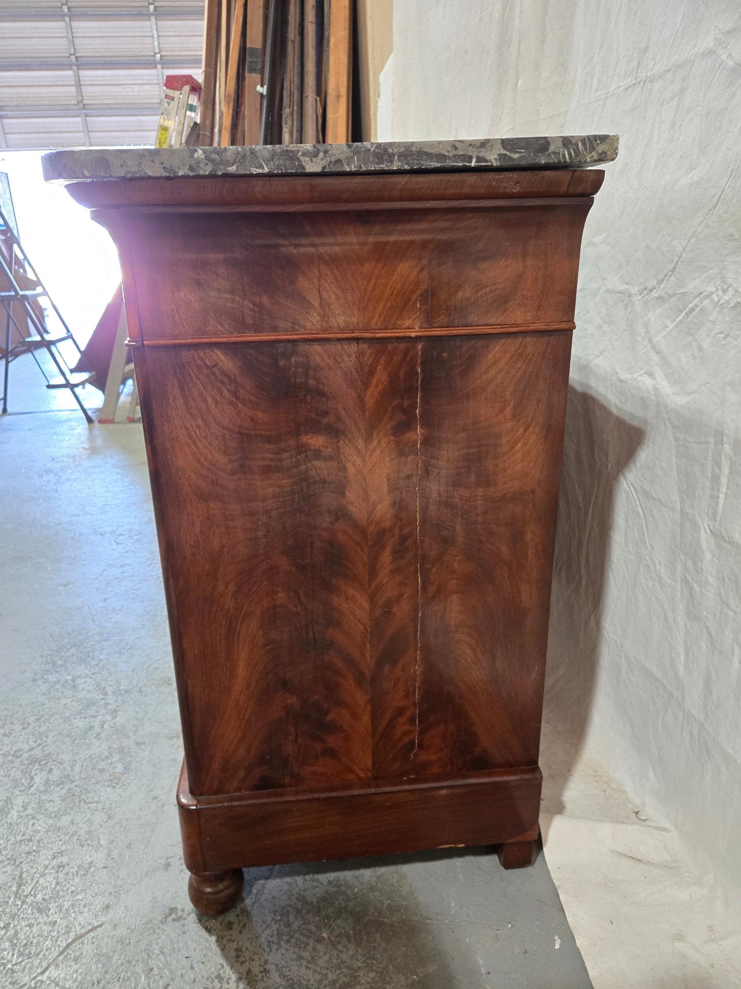 Mid 1800s Louis Phillippe commode with Marble