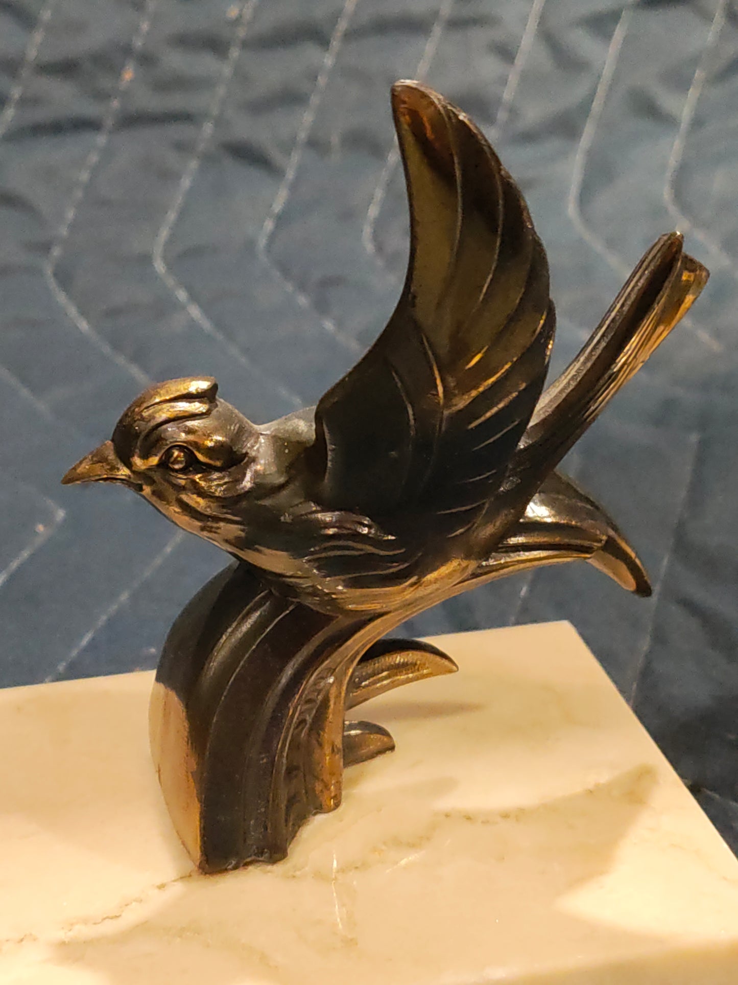 Pair of French Art Deco Chrome Bird Bookends, c. 1935