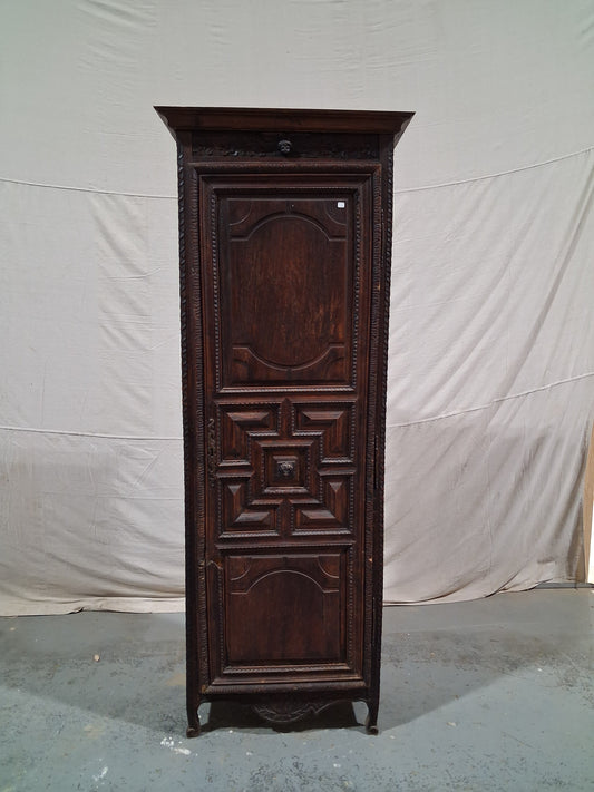 French Renaissance Revival Oak Bonnetière Cabinet, Circa 1880s