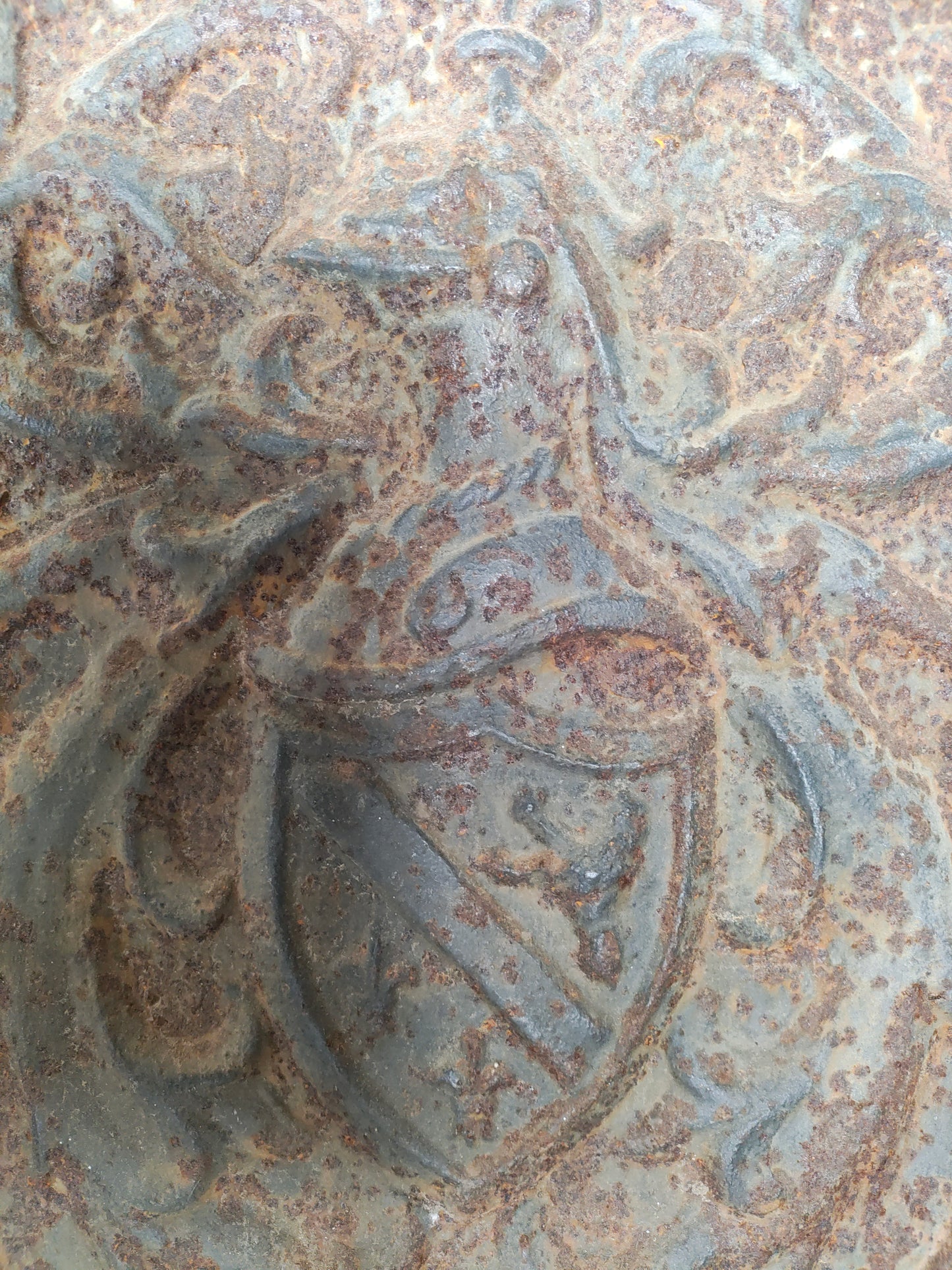 Heraldic Cast Iron Fireplace Fireback with Coat of Arms