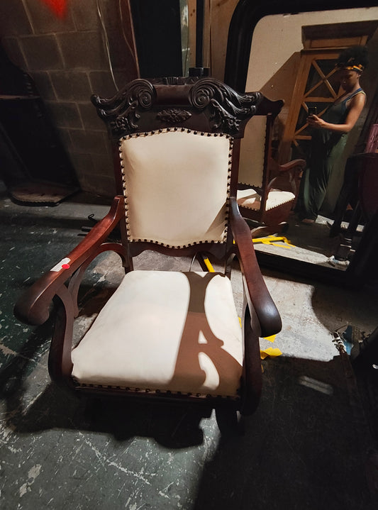Late 1800s Rococo Revival rocking chair