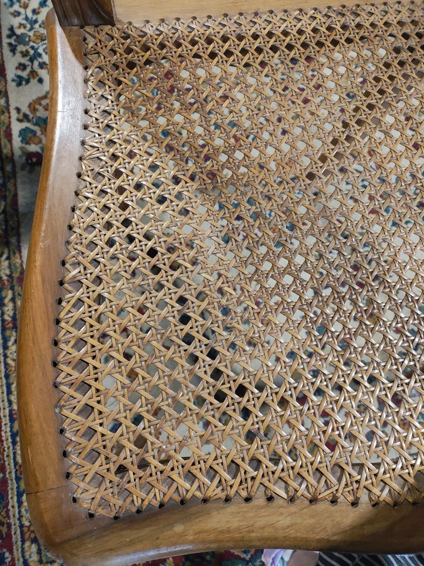 Vintage Set of 8 French Louis XV Cane Dining Chairs