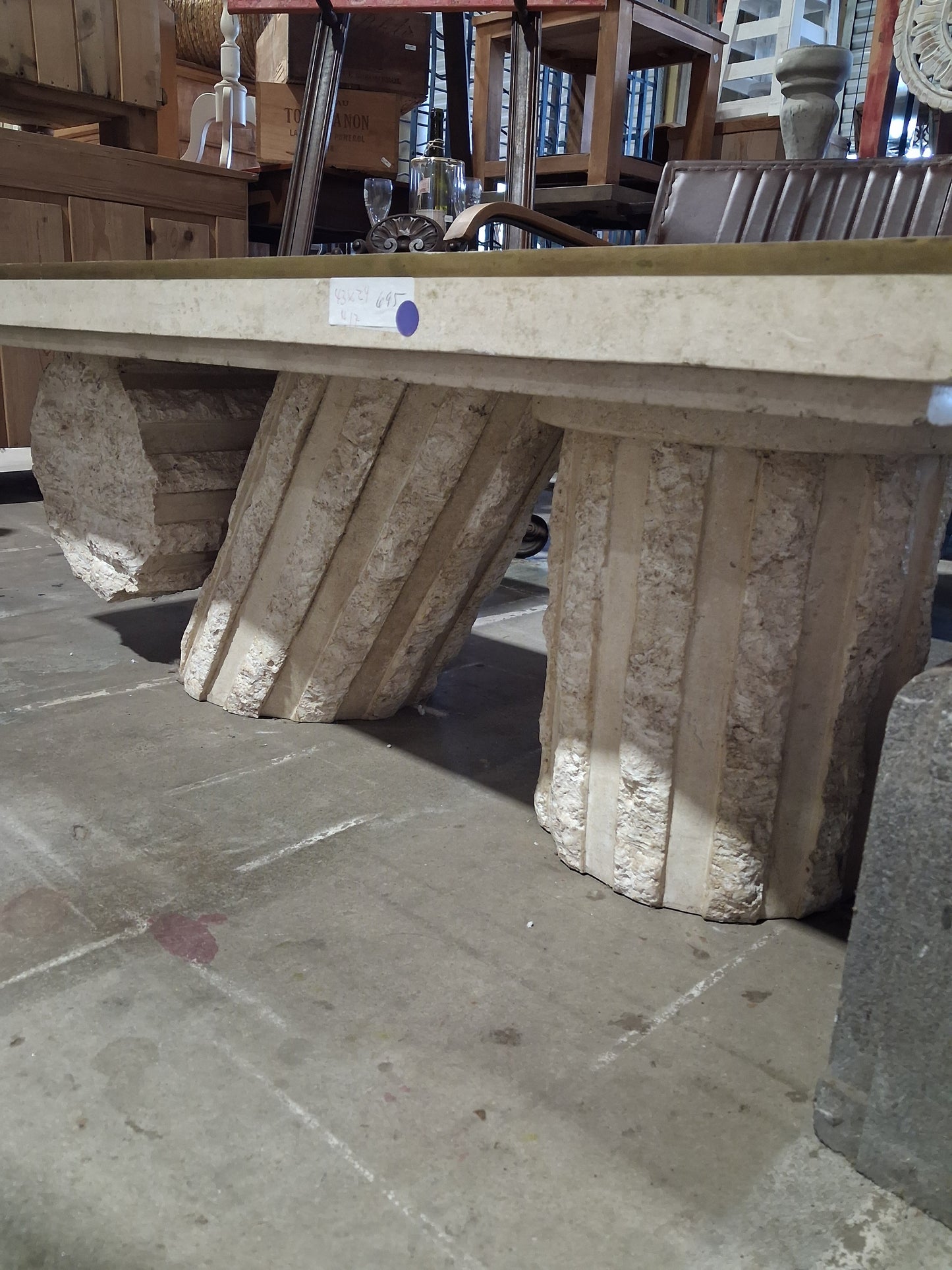 Stone pillar coffee table