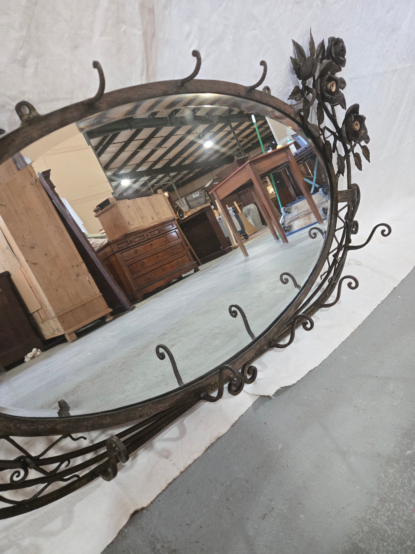 Early Century Art Nouveau Mirror with Lights